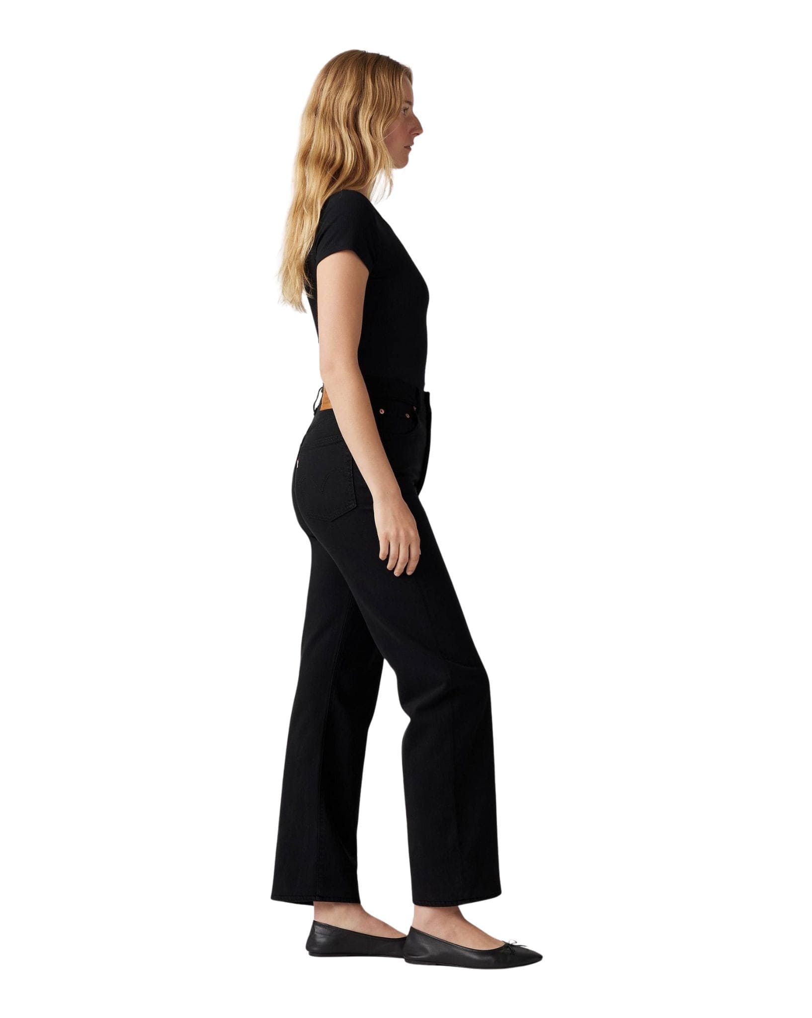 Levi Ribcage Straight Ankle Denim - Black Sprout