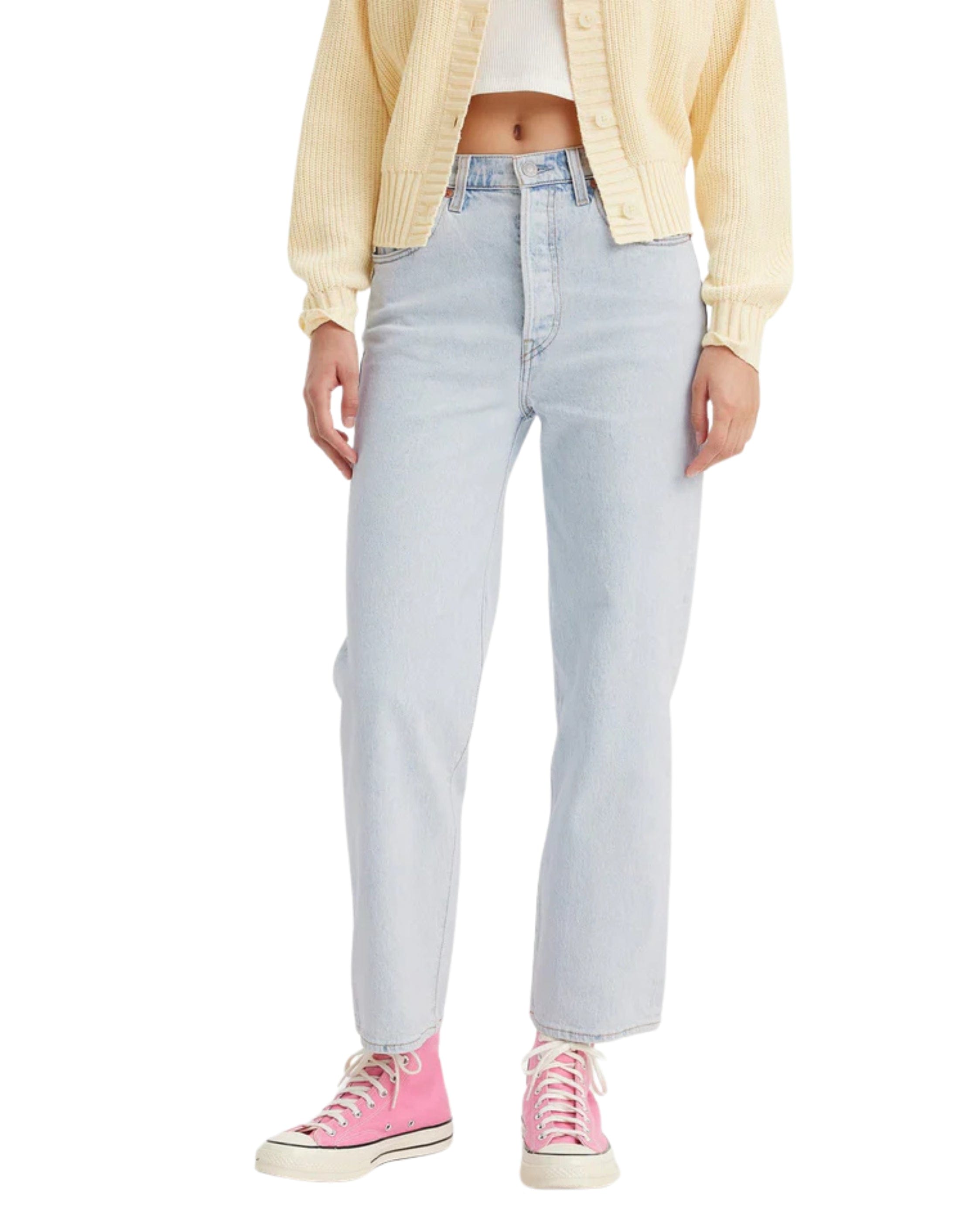 Levi Women's Ribcage Straight Ankle Jeans - Be Frayed