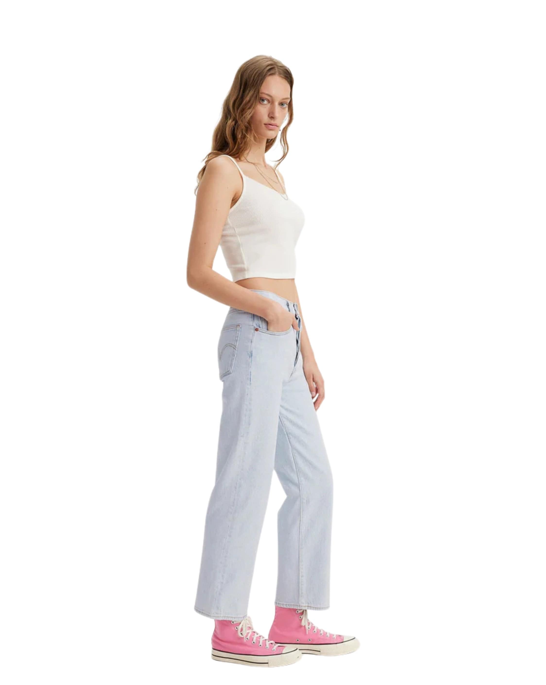 Levi Women's Ribcage Straight Ankle Jeans - Be Frayed