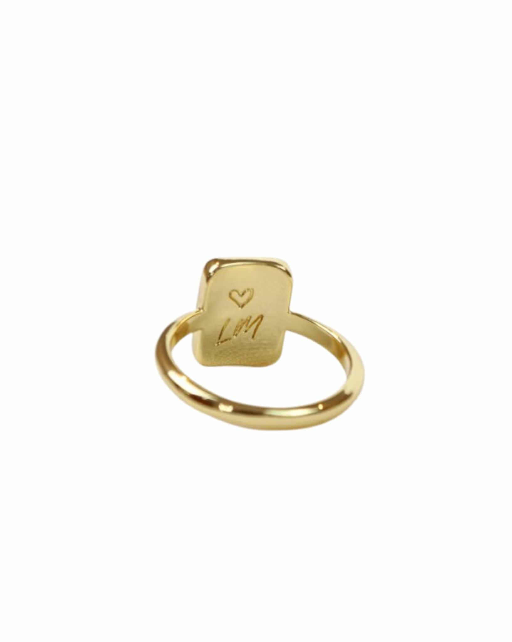 Love Lunamei Gold Jade Ring