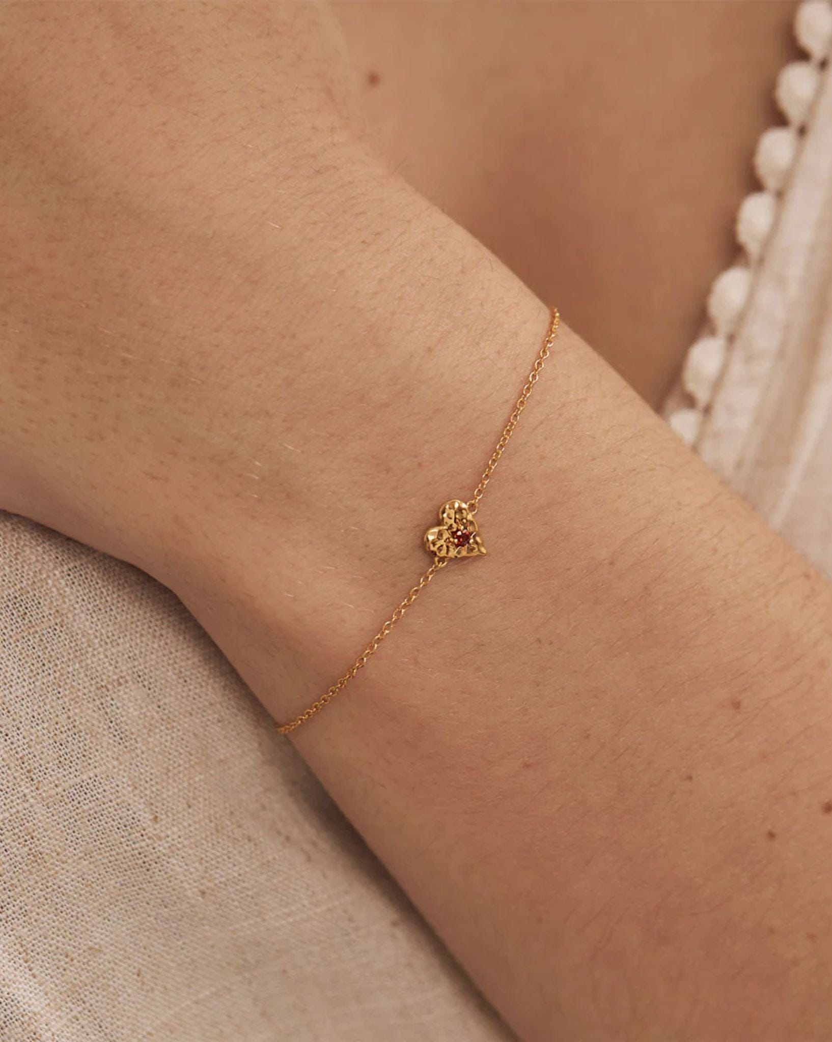 Midsummer Star Love Heart Garnet Bracelet