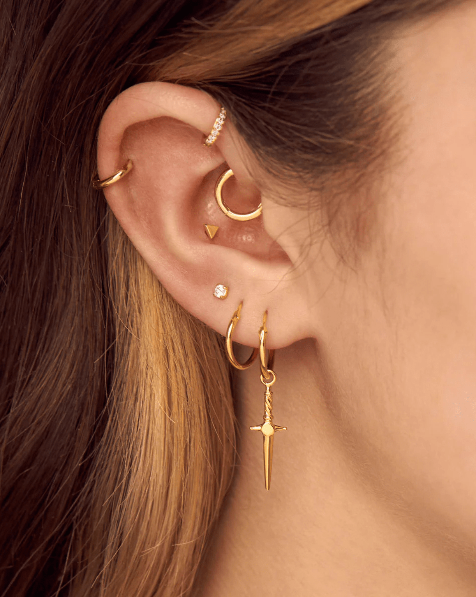 Midsummer Star Womens Sparkles Super Micro Huggies Earrings