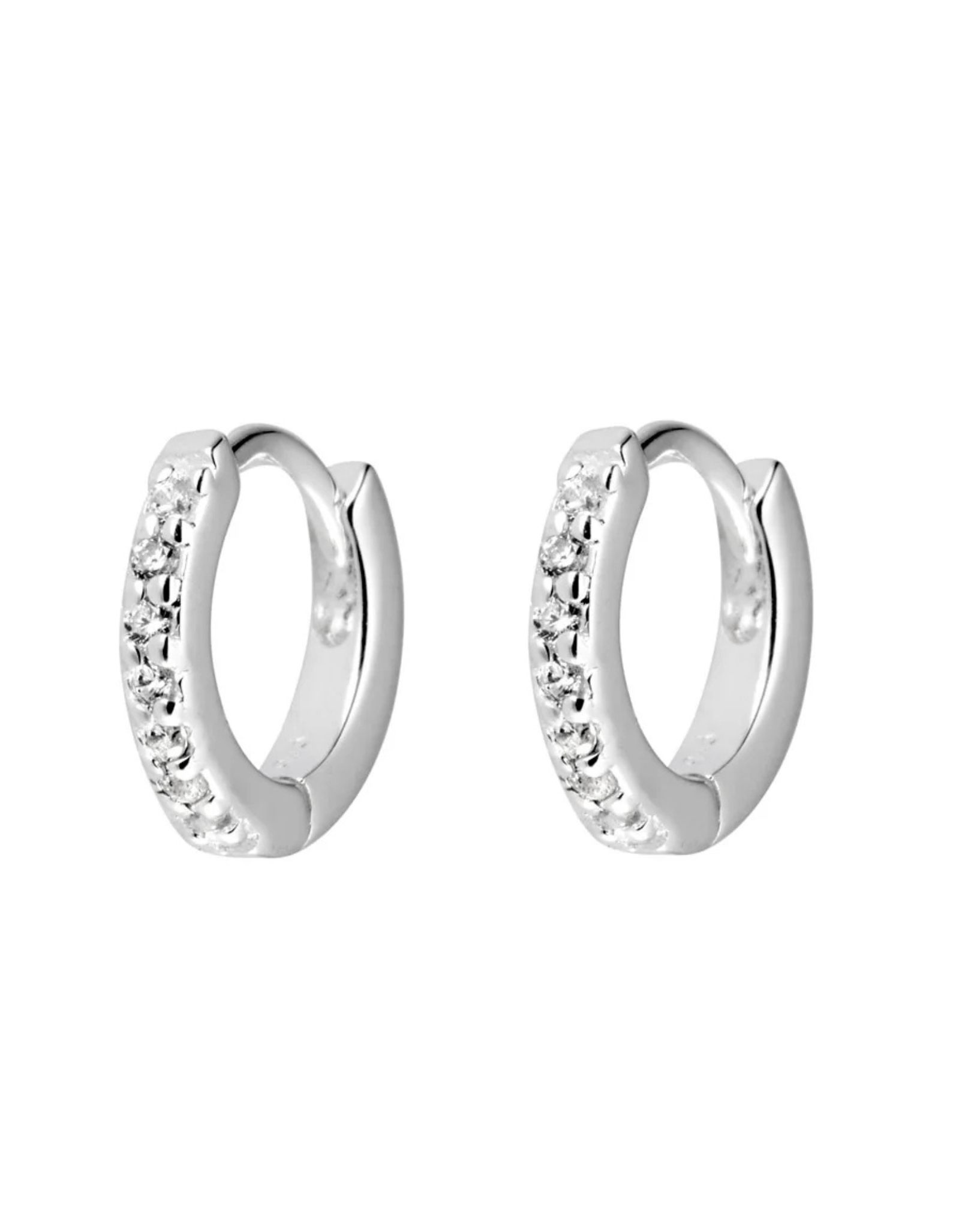 Midsummer Star Womens Sparkles Super Micro Huggies Earrings