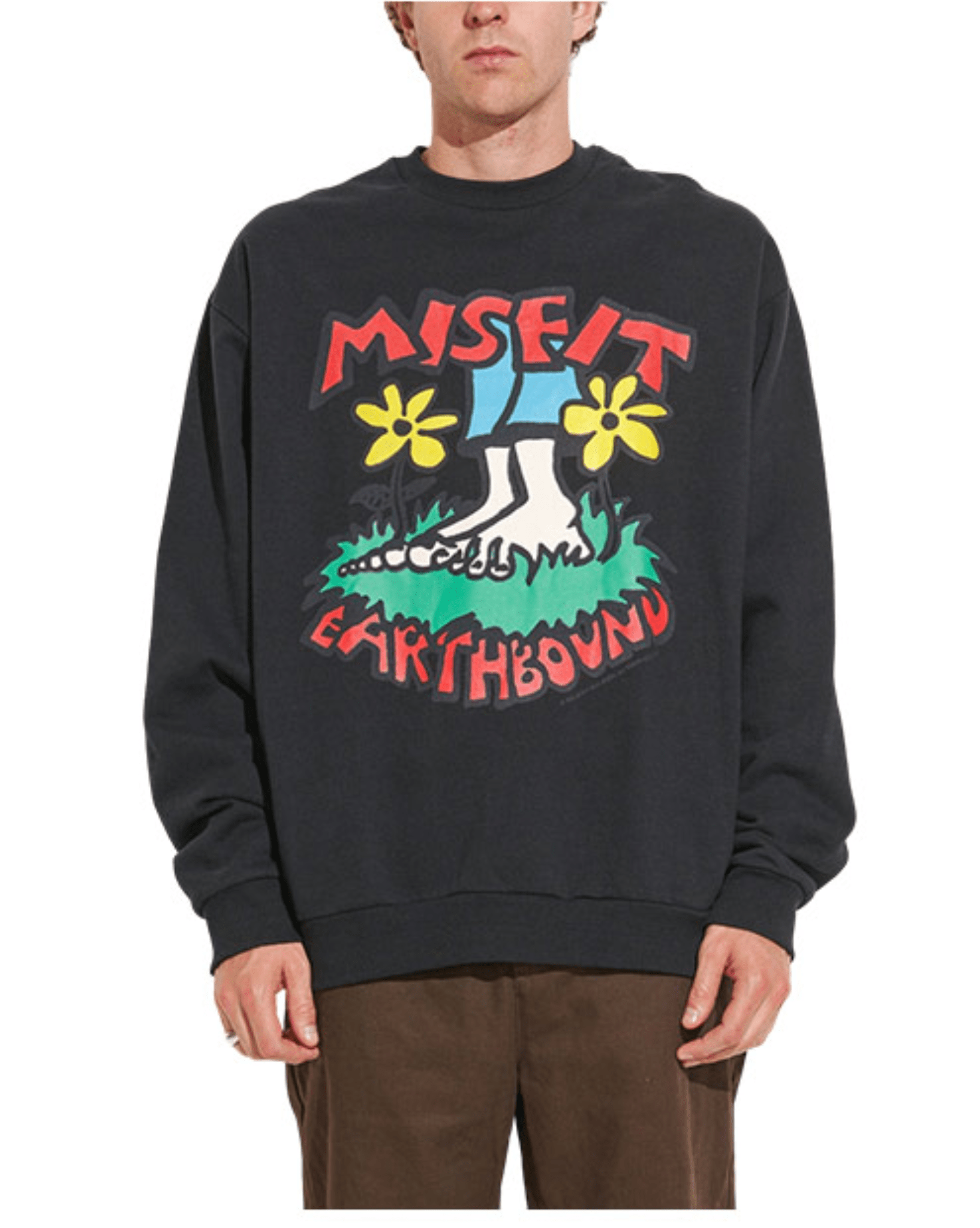 Misfit Mens Era De Plant 50-50 Crew - Pigment Black