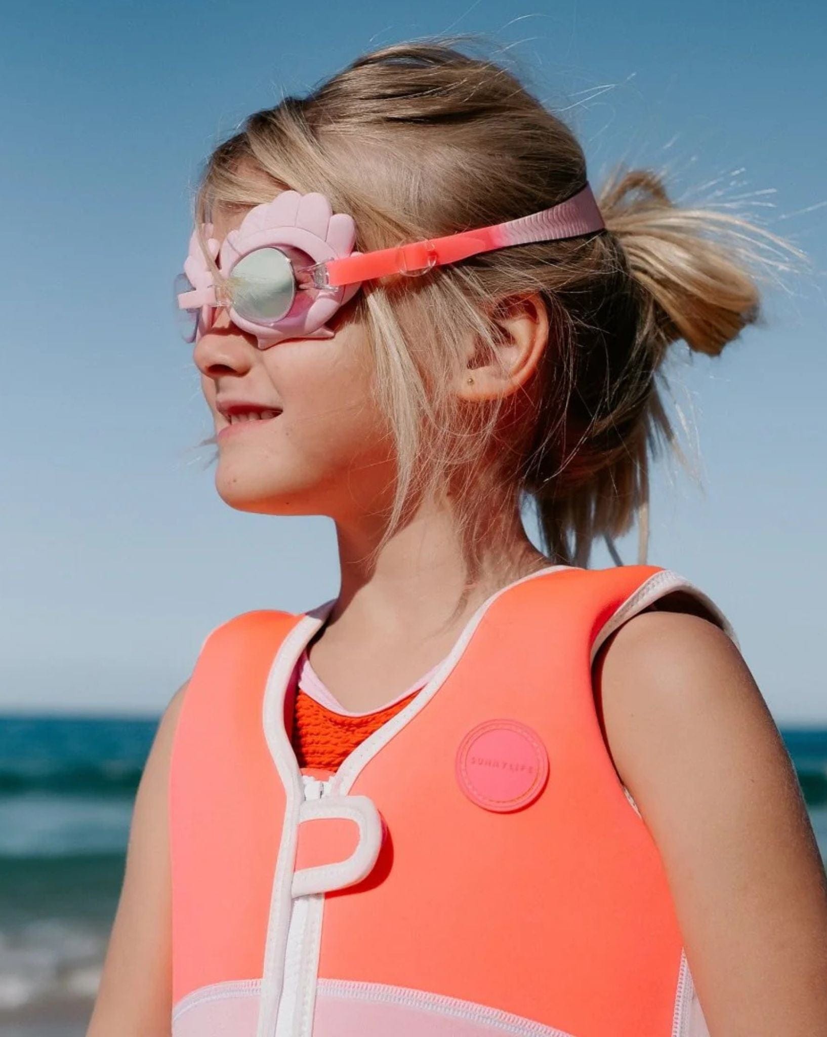 Not specified Melody the Mermaid Mini Swim Goggles Neon Strawberry