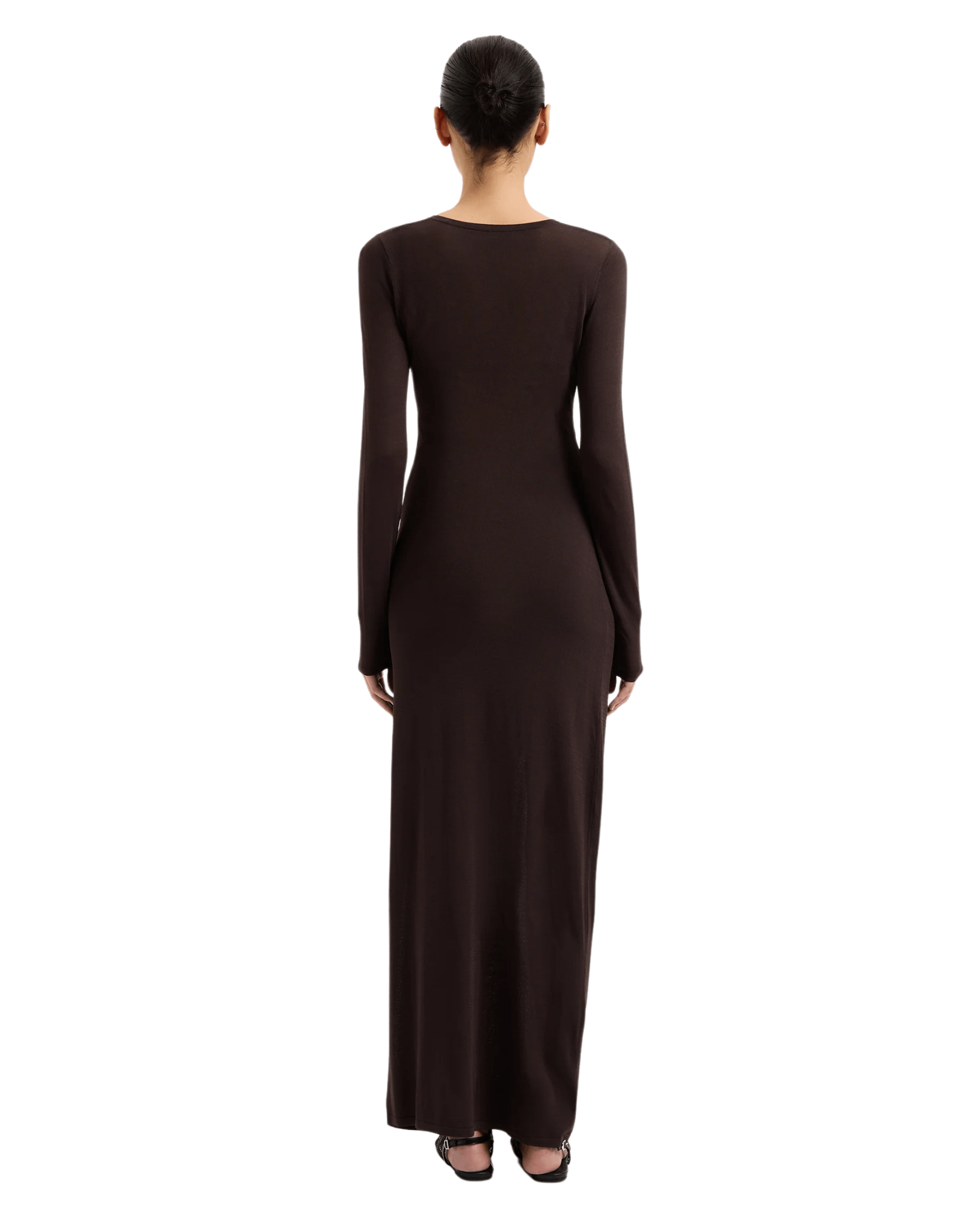 Nude Lucy Womens Evelyn Knit Maxi Dress - Espresso