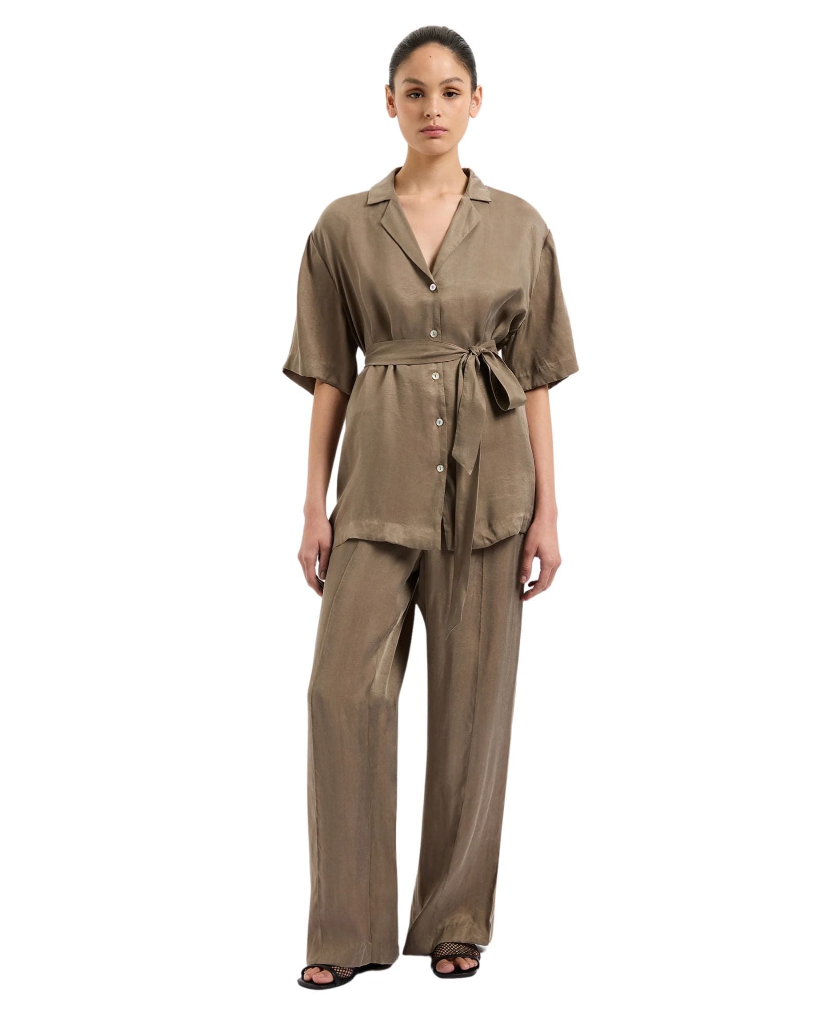 Nude Lucy Womens Seshni Tencel Pant - Chesnut