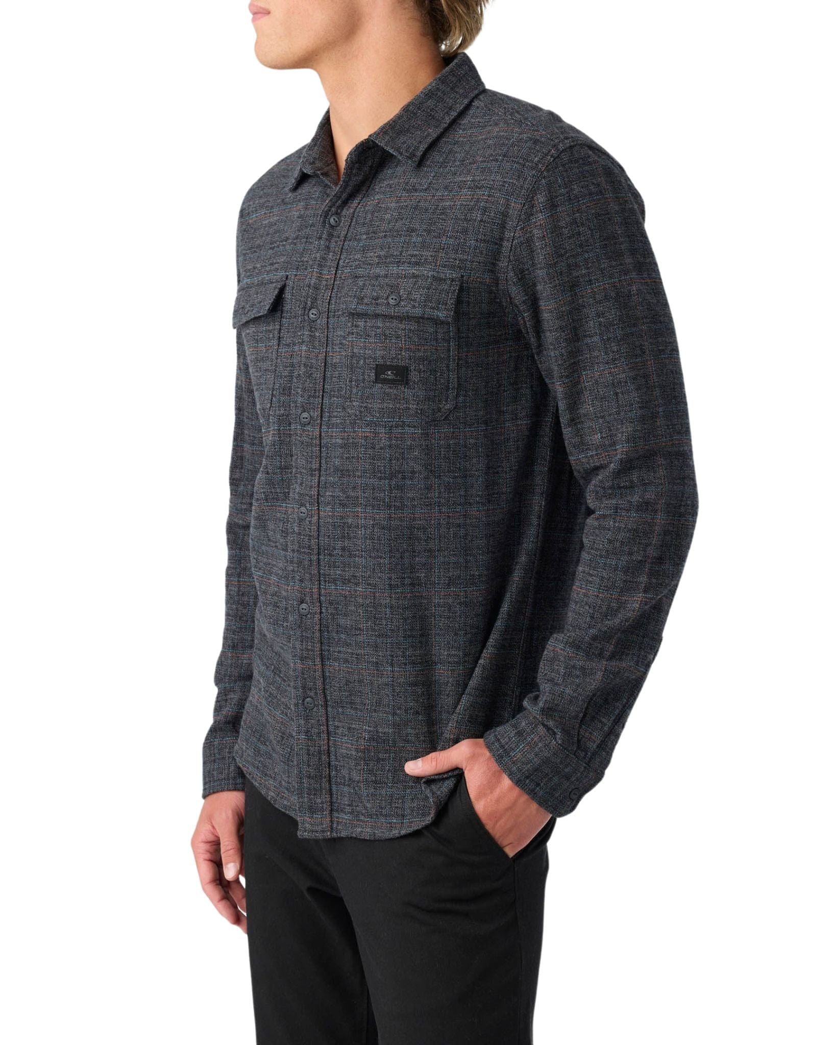 O'Neill Mens Davies Flannel Ls Shirt - Graphite