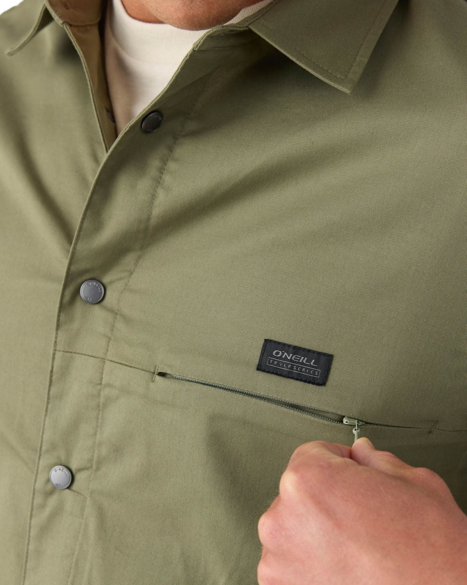 O'Neill Mens TRVLR Drifter Overshirt - Deep Lichen Green