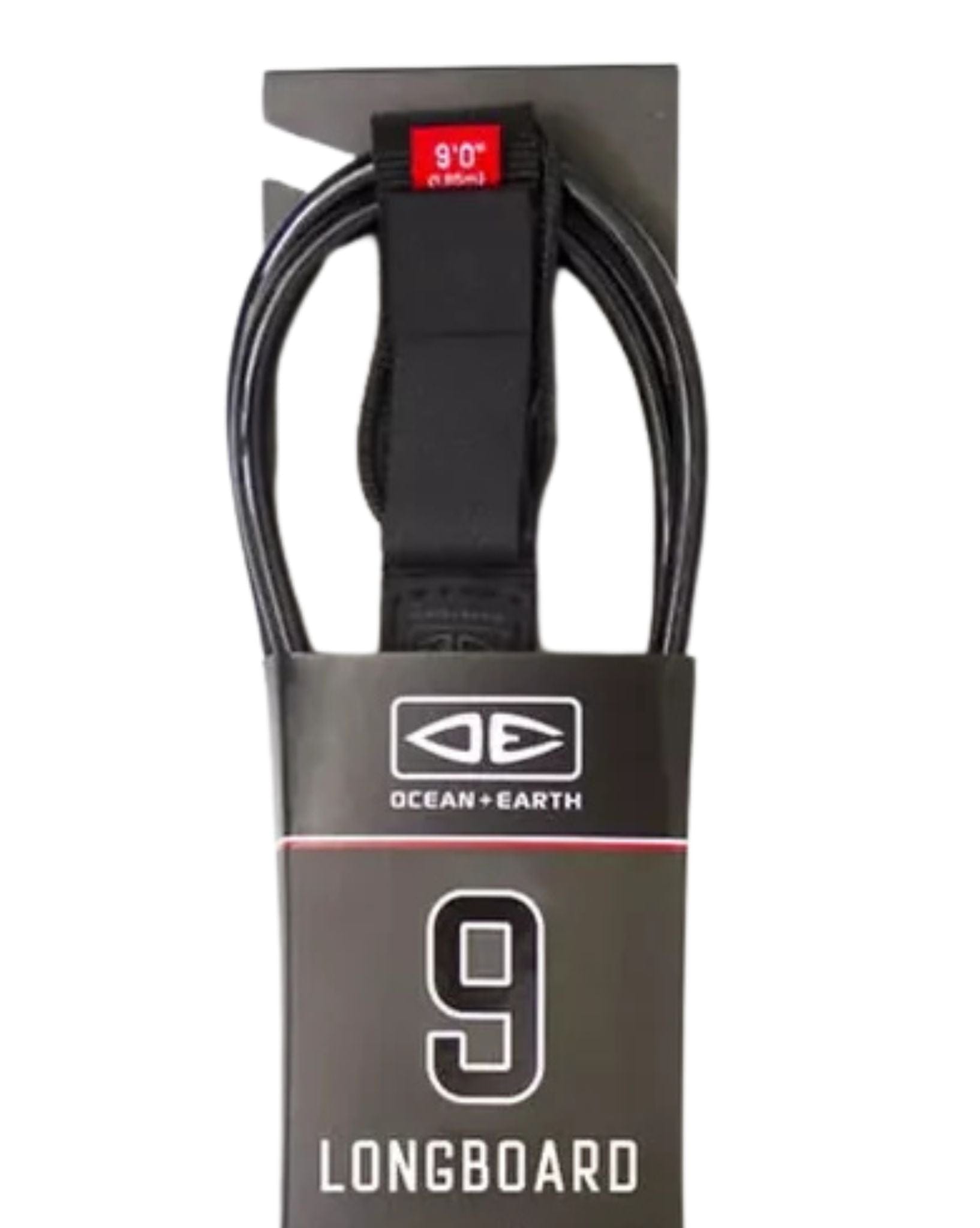 Ocean and Earth 9'0 Longboard Regular Moulded Leash - Black