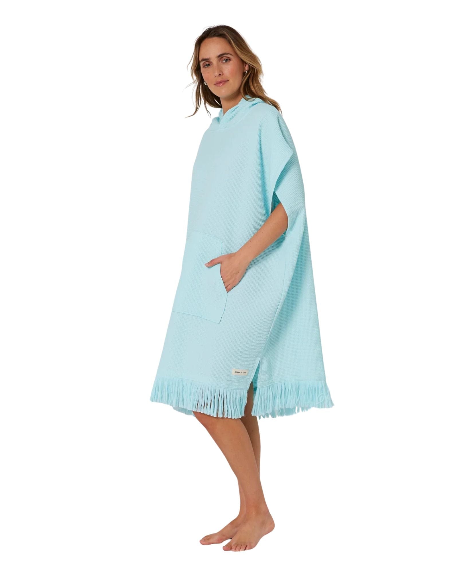 Ocean and Earth Ladies Waffle Poncho