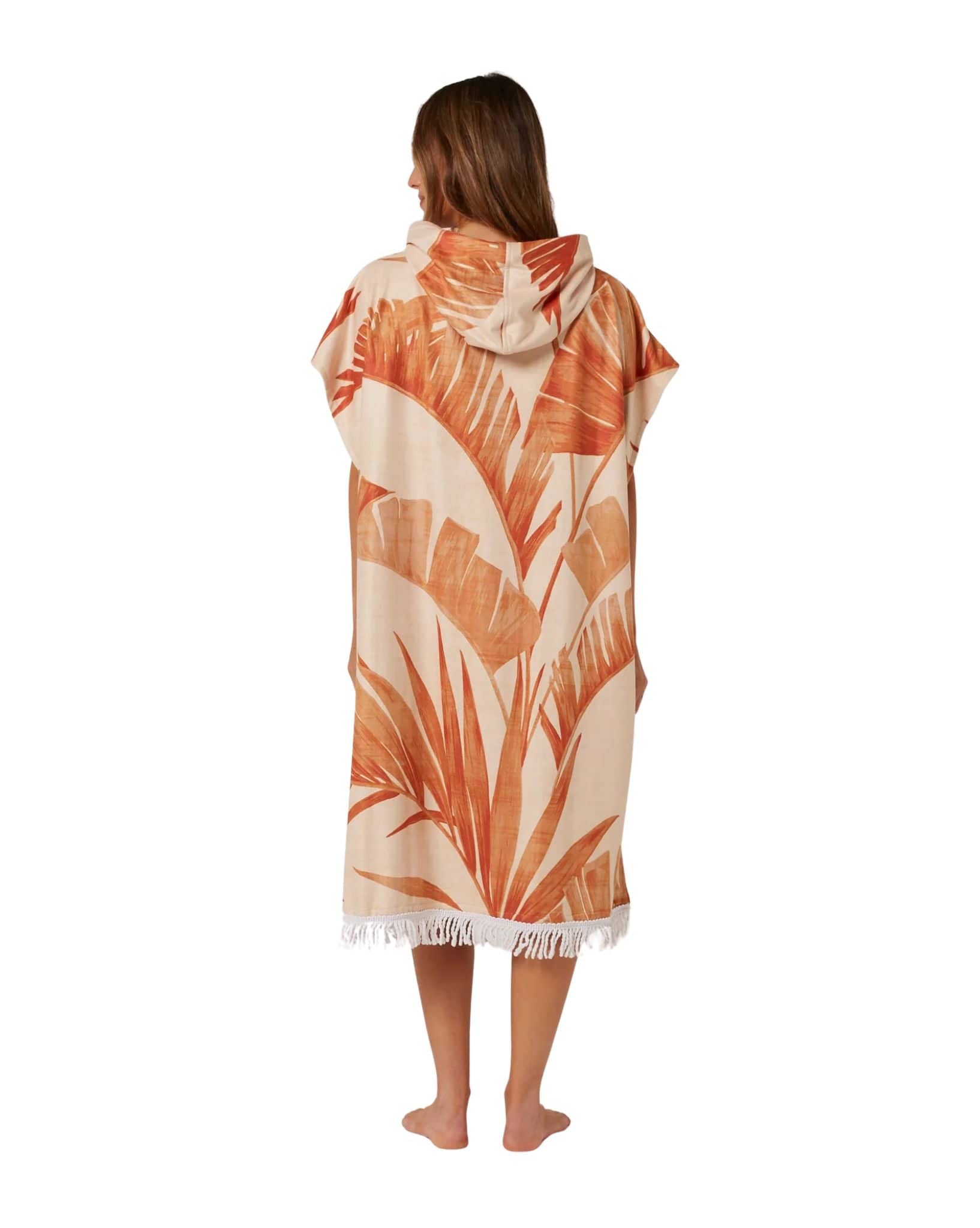 Ocean and Earth Palm Zip Hooded Poncho