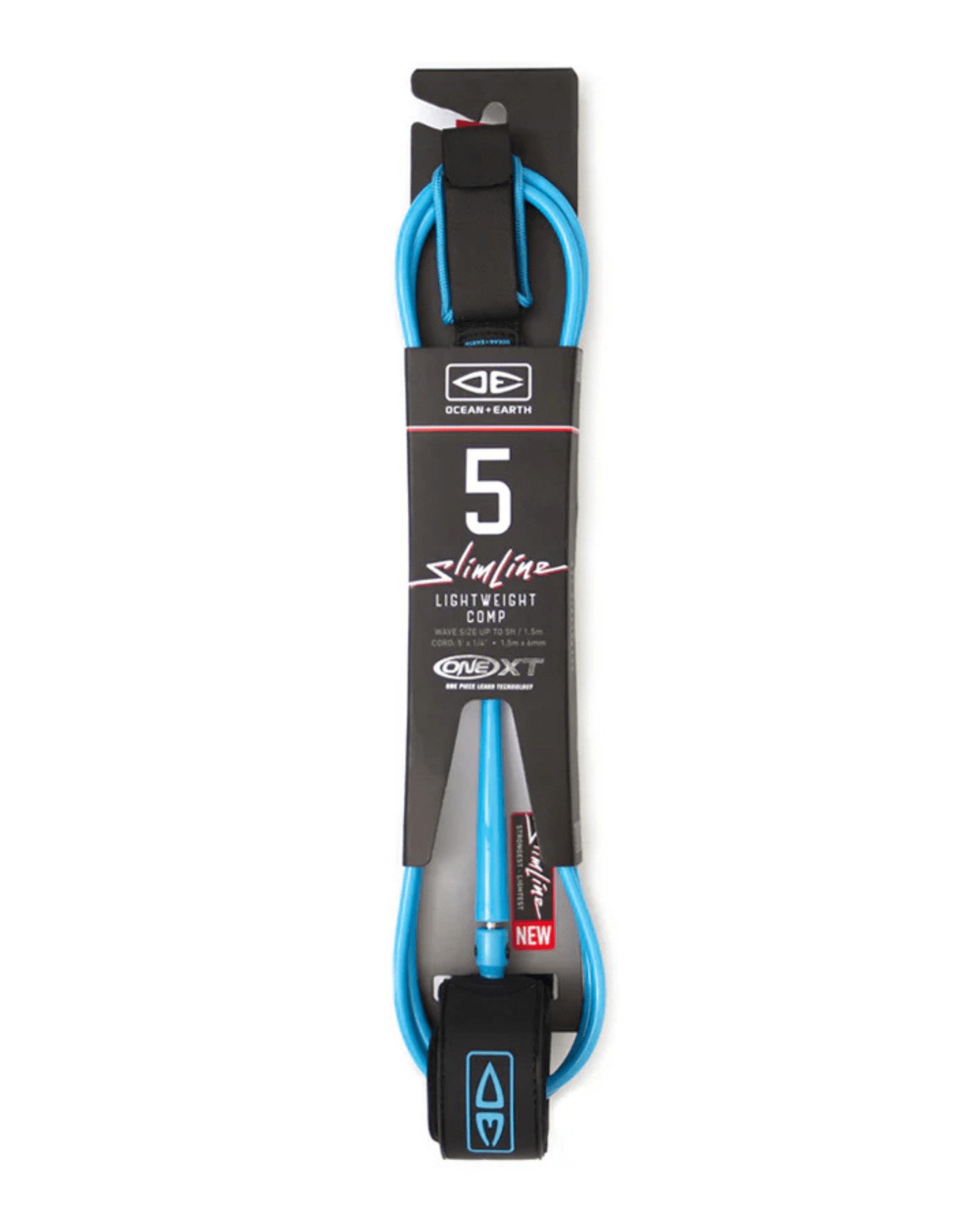 Ocean & Earth 5'0 Slimline Lightweight Comp One-XT Leash - Blue