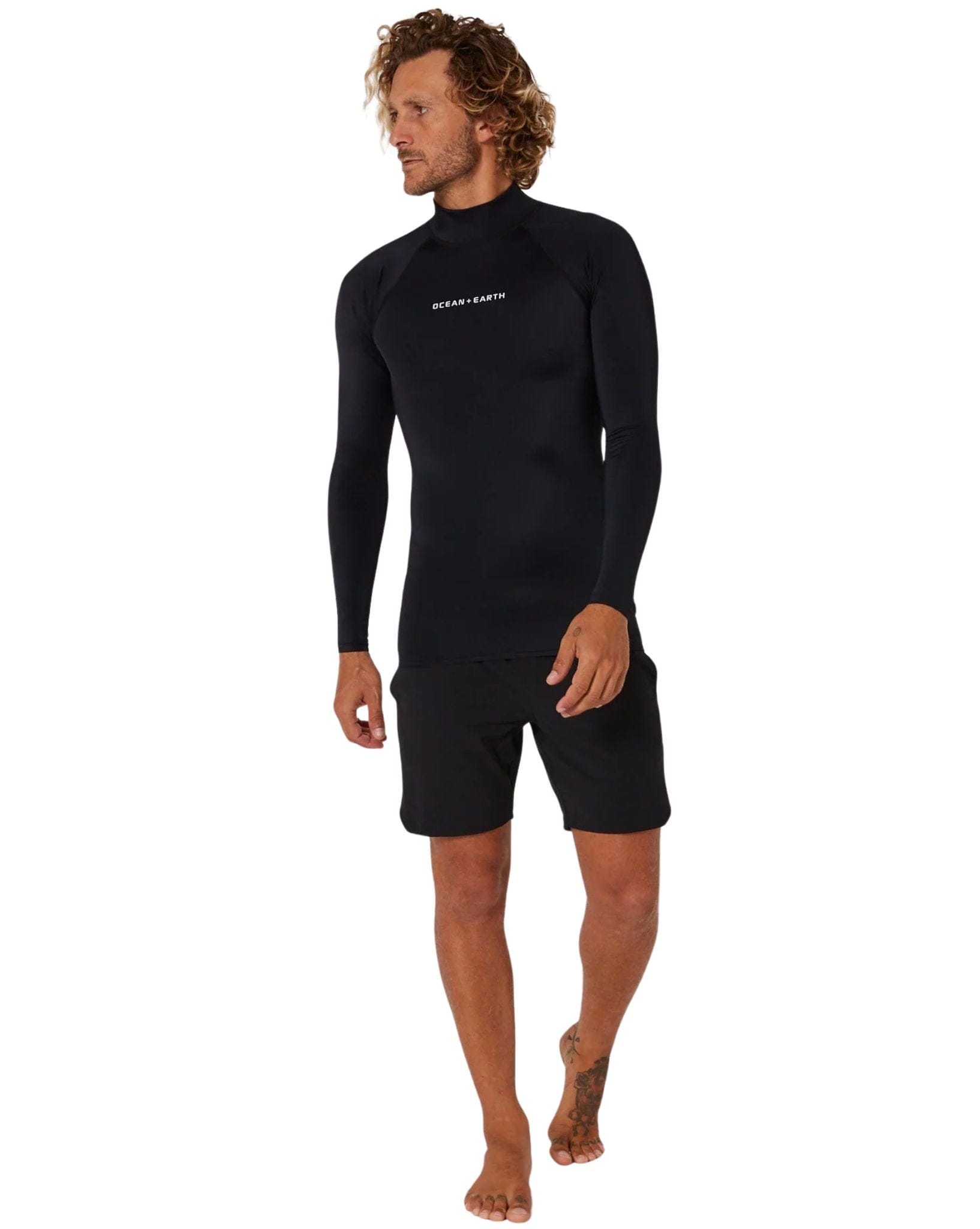 Ocean & Earth Mens Script LS Rash Shirt