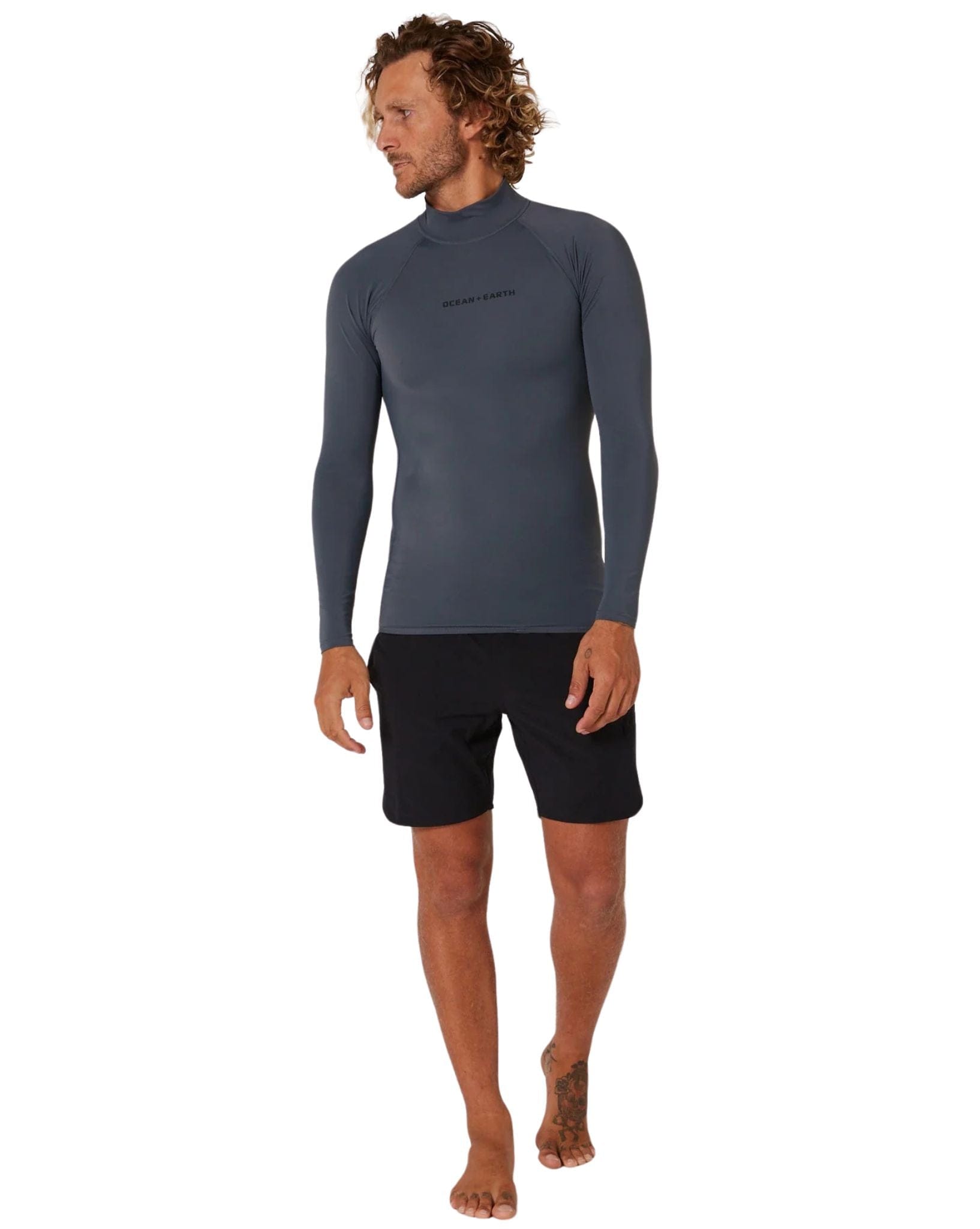 Ocean & Earth Mens Script LS Rash Shirt