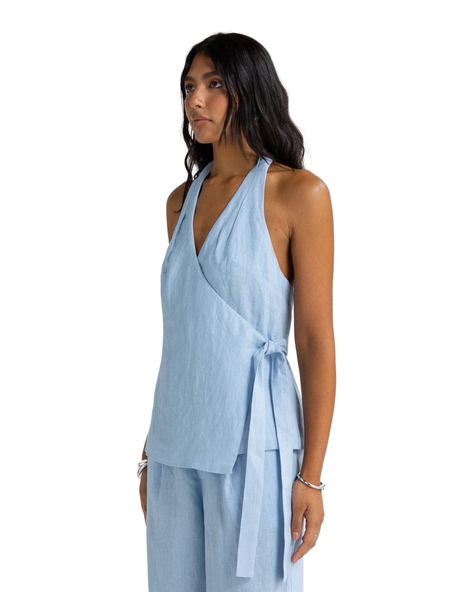 ORTC Elise Linen Wrap Top