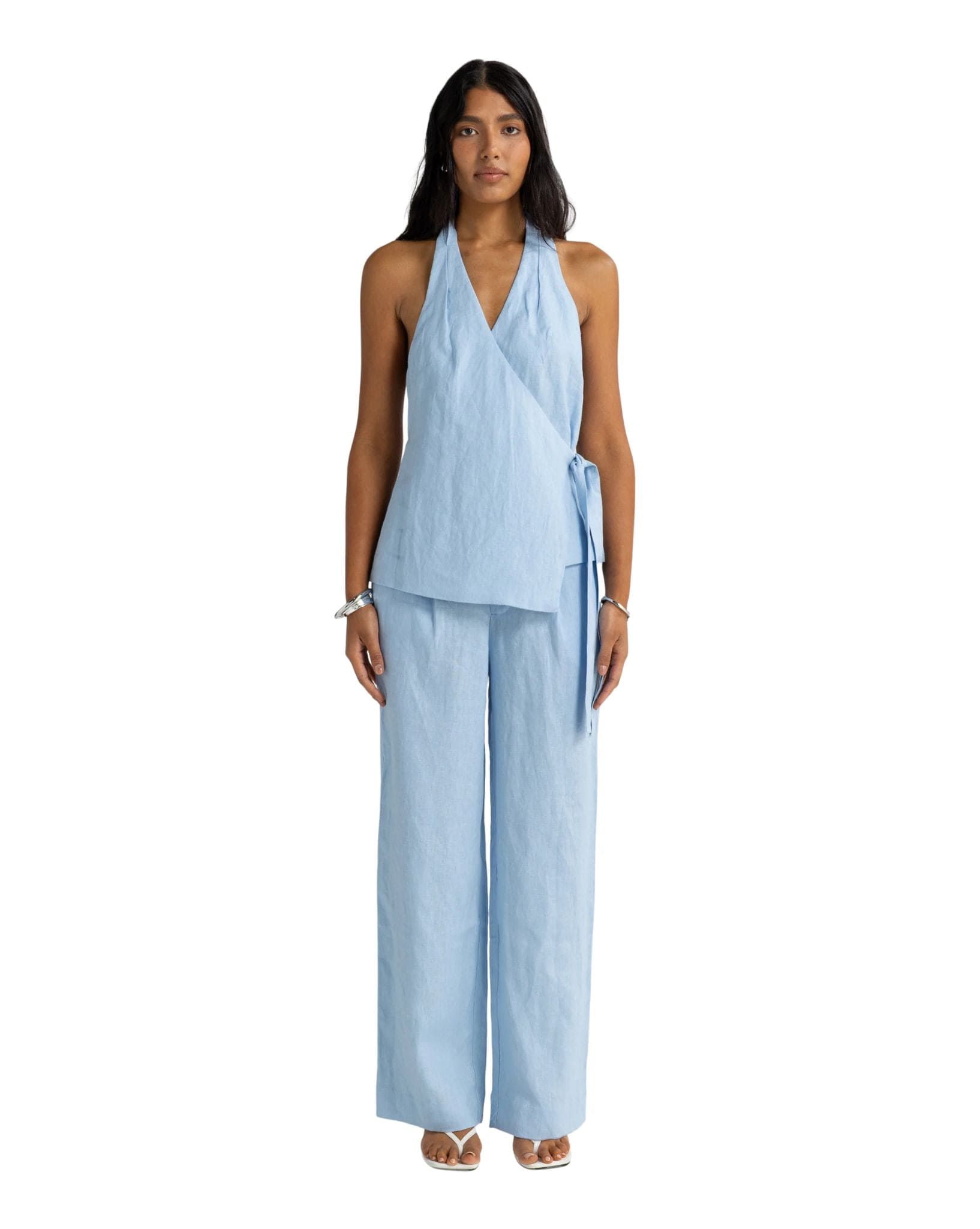 ORTC Elise Linen Wrap Top