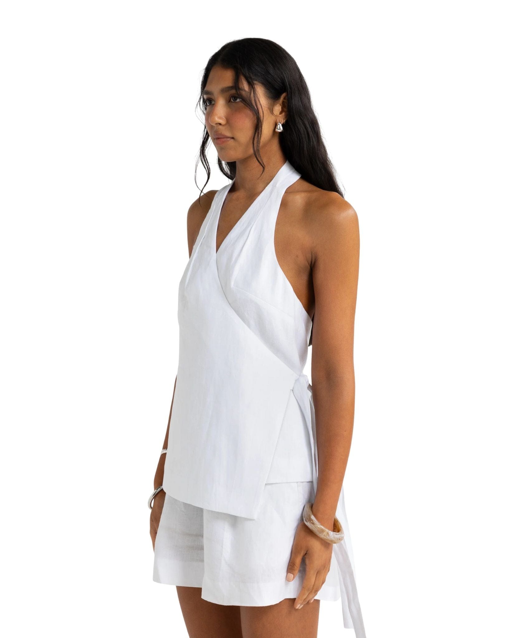 ORTC Elise Linen Wrap Top