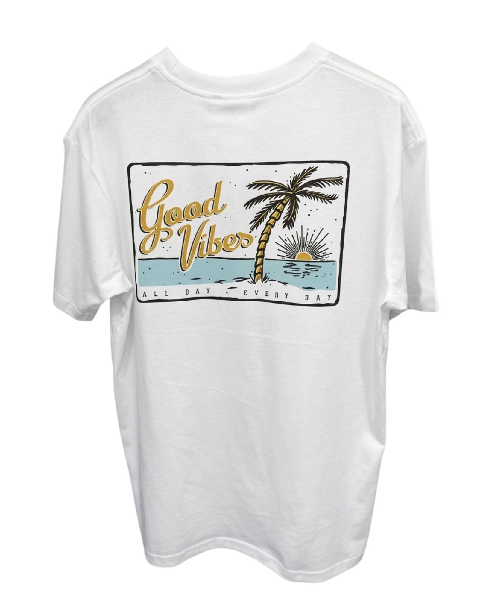 Pacific Creations Mens T - Good Vibes Palm