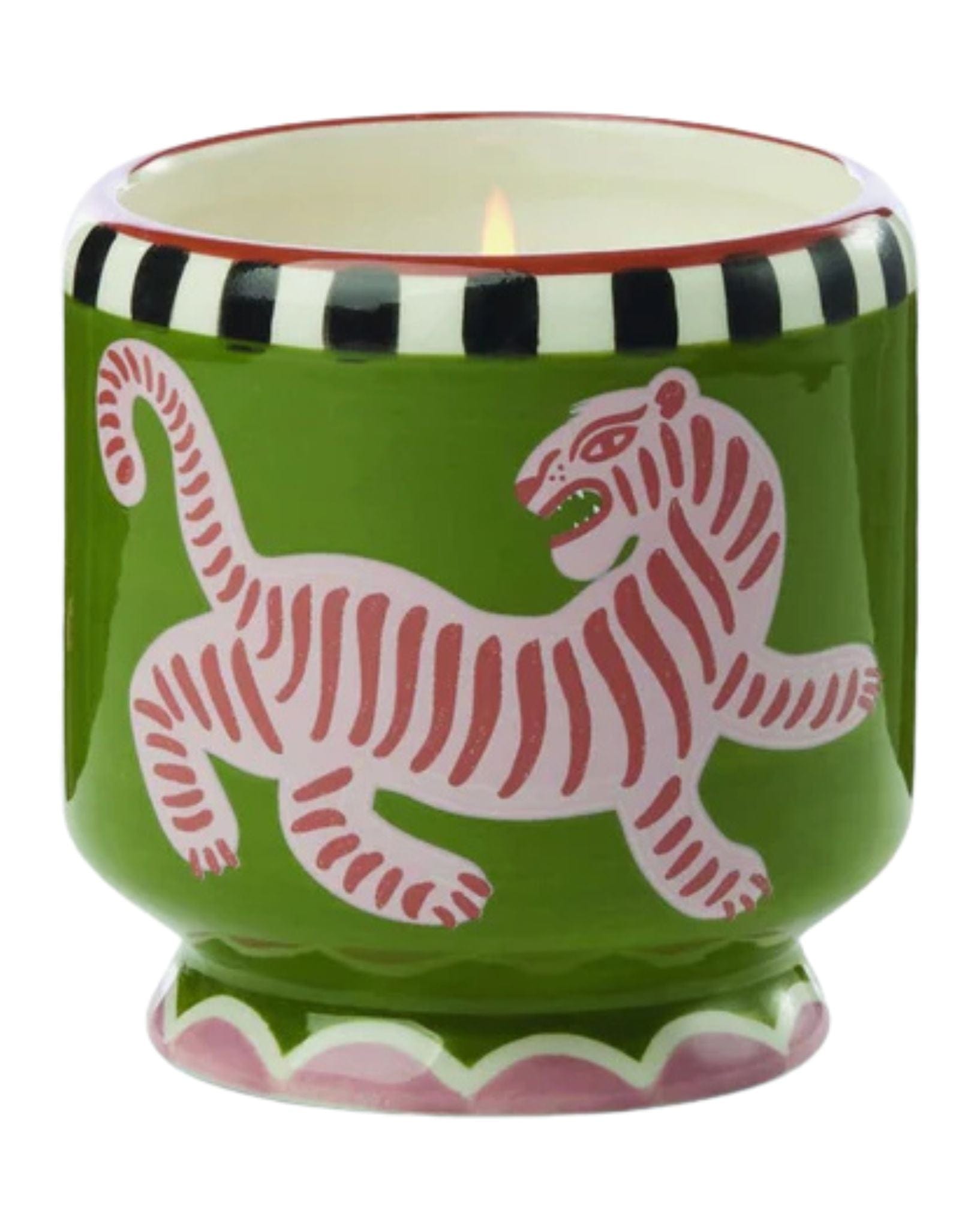 Paddywax Adopo 8 oz/226g Tiger Ceramic Candle-Black Cedar & Fig Boxed