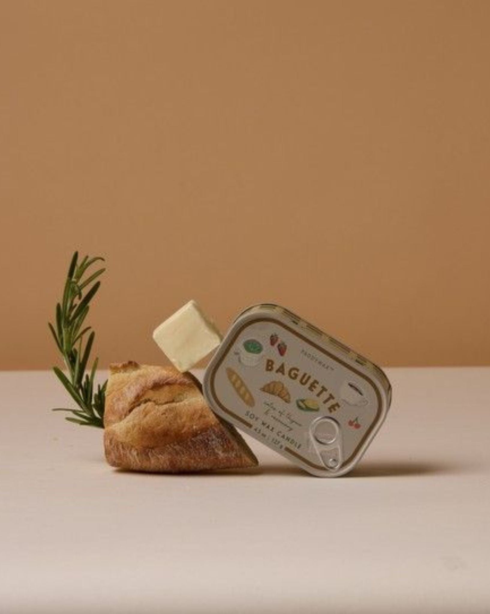 Paddywax Bistro 4.5oz French Baguette Printed Tin Candle - Rosemary Thyme
