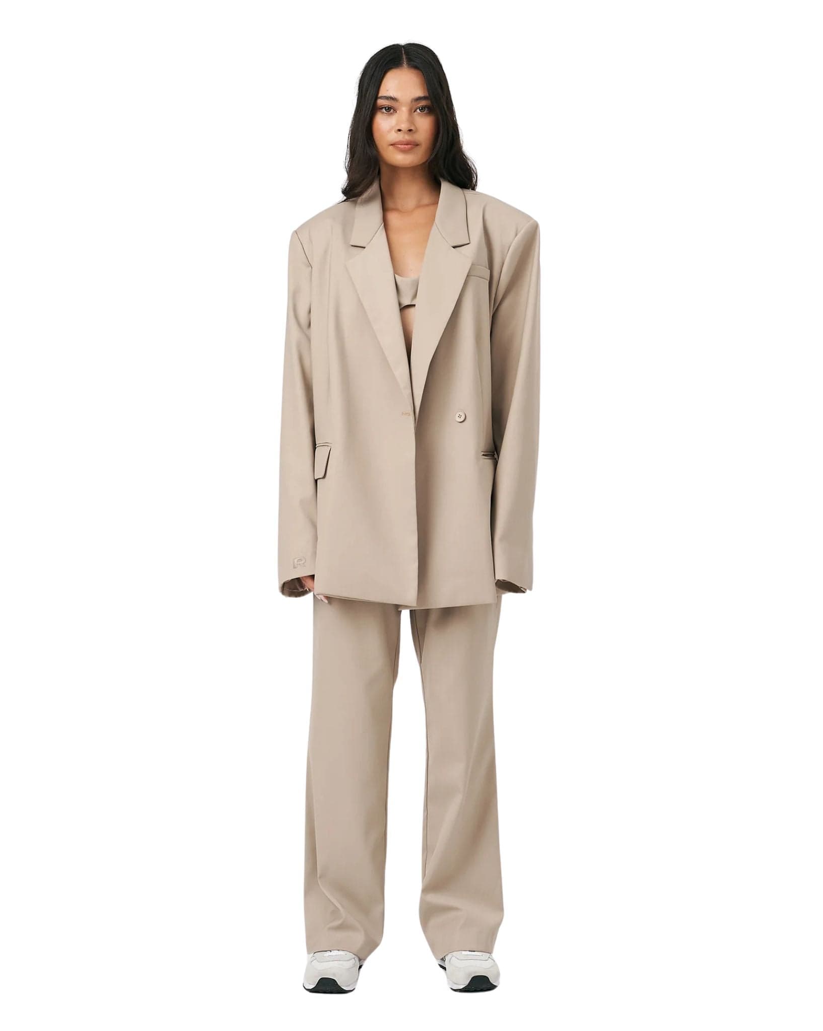 Raef Womens Blake Oversized Blazer - Taupe