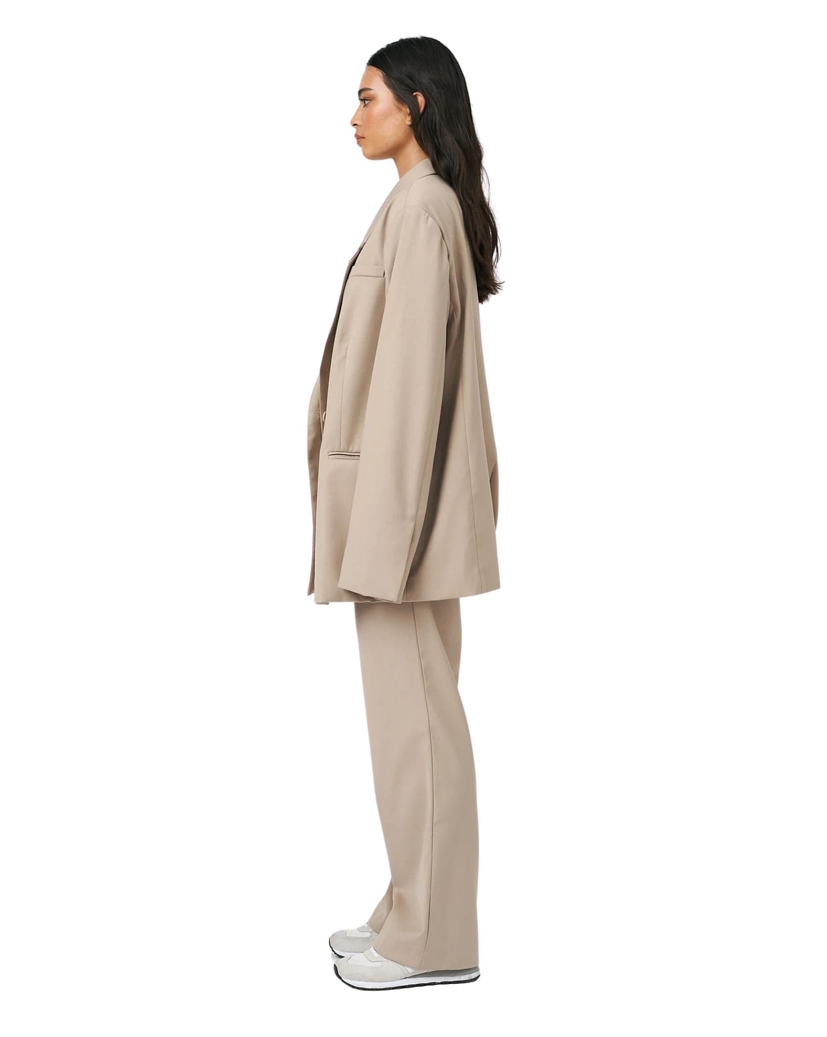 Raef Womens Blake Oversized Blazer - Taupe