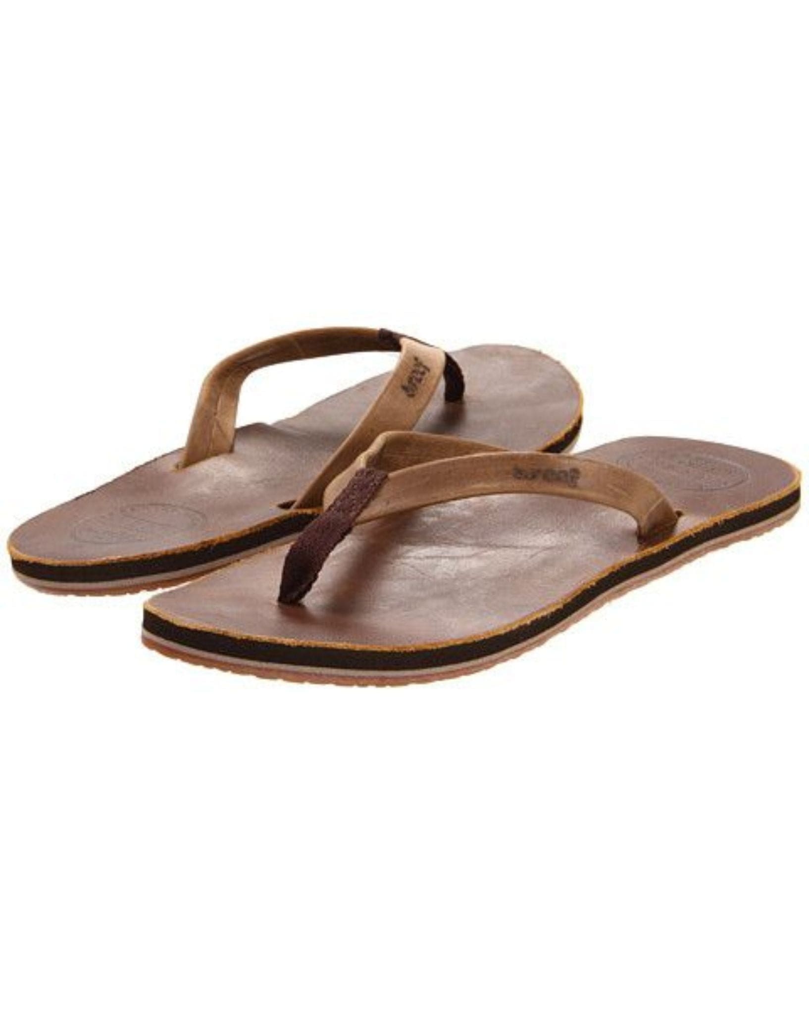 Reef Womens Skinny Leather Thongs - Brown