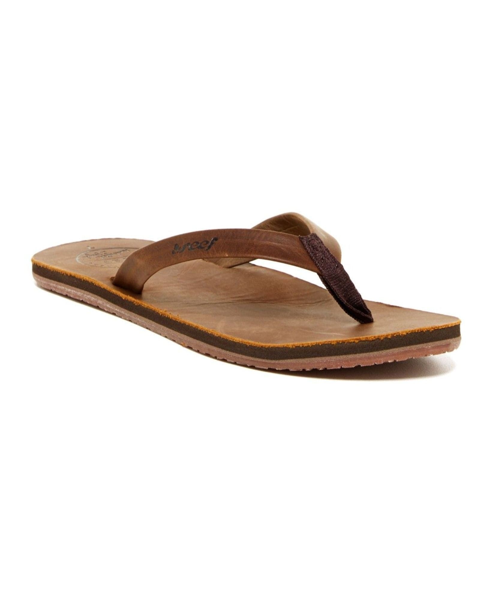 Reef Womens Skinny Leather Thongs - Brown