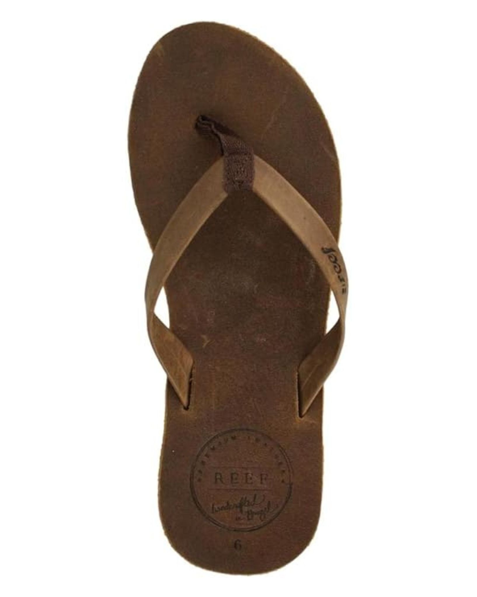 Reef Womens Skinny Leather Thongs - Brown