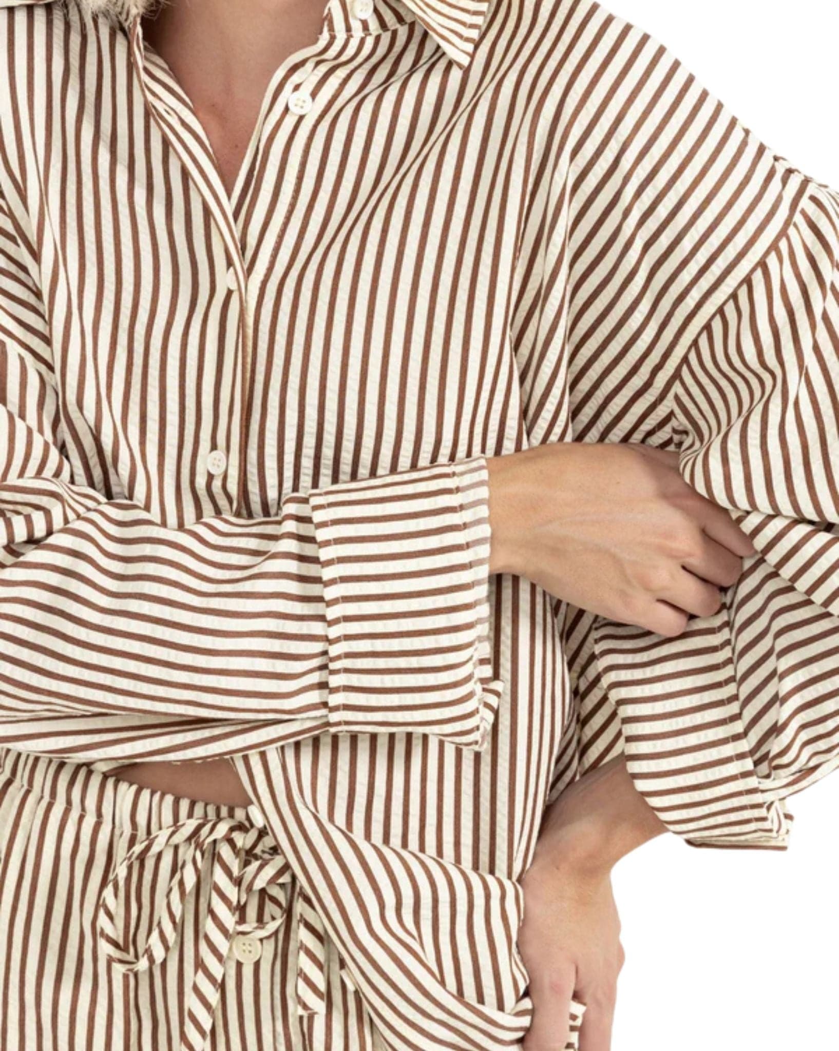 Rhythm Cove Stripe Oversized Long Sleeve Shirt