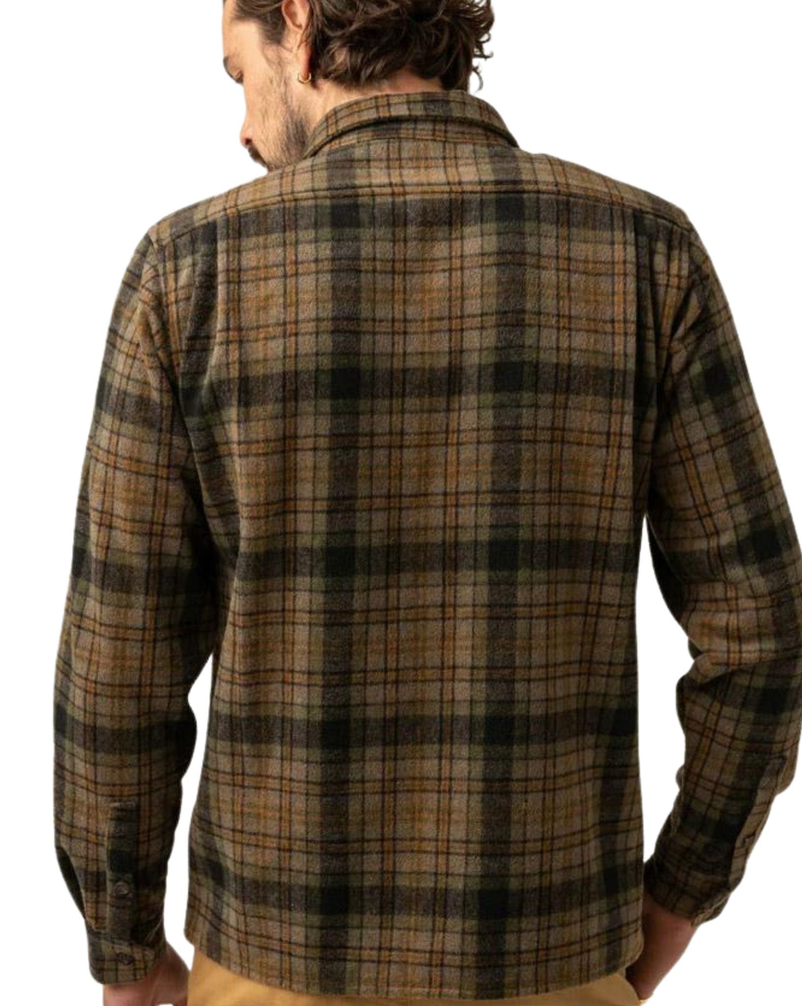 Rhythm Mens Check Ls Shirt - Olive