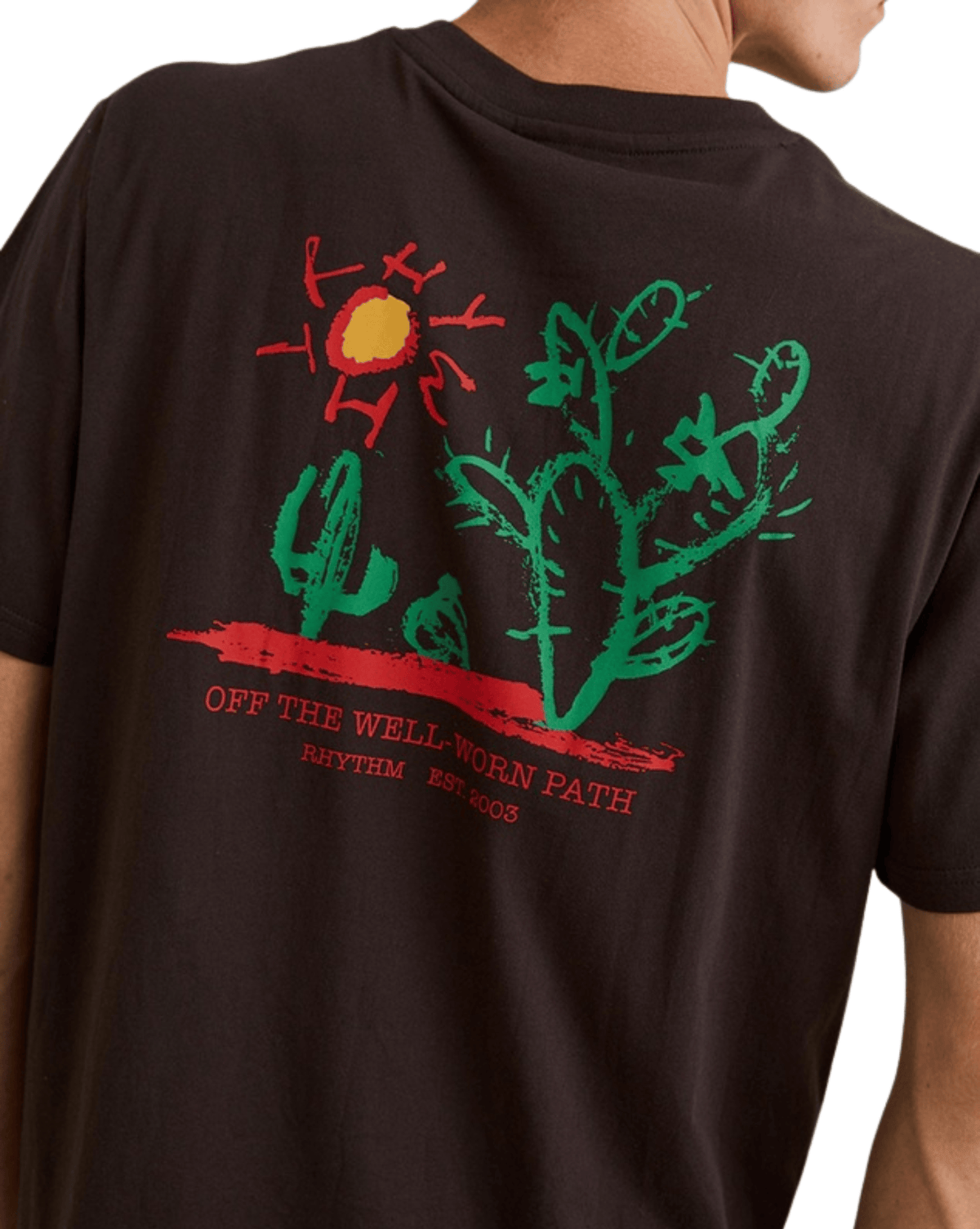 Rhythm Mens Rhythm Cactus Ss T-Shirt - Black