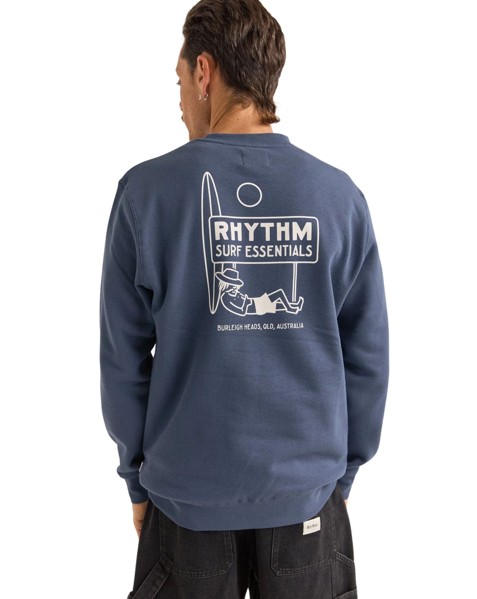 Rhythm Mens Siesta Fleece Crew - Navy