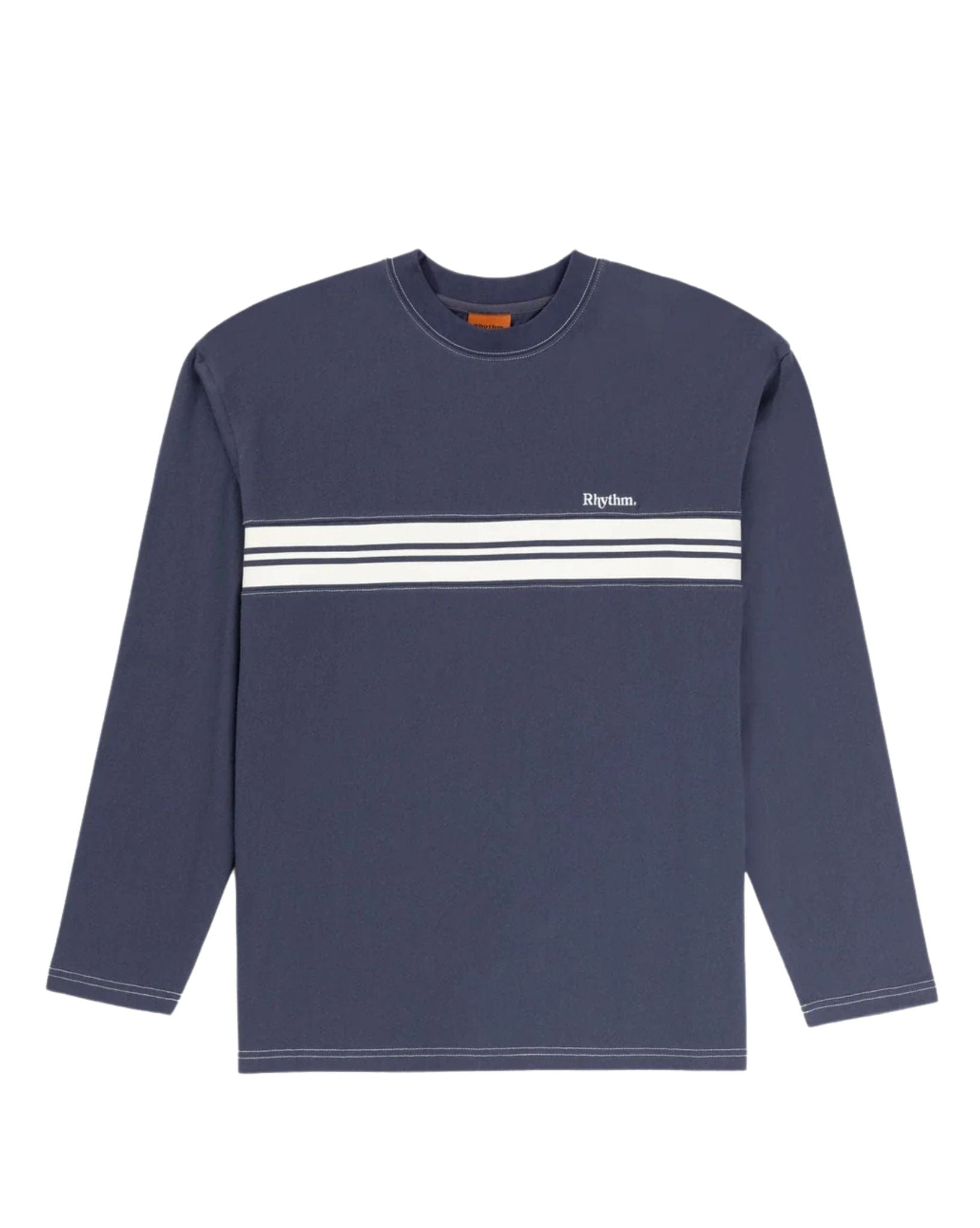 Rhythm Mens Vintage Panel Ls T-Shirt - Navy