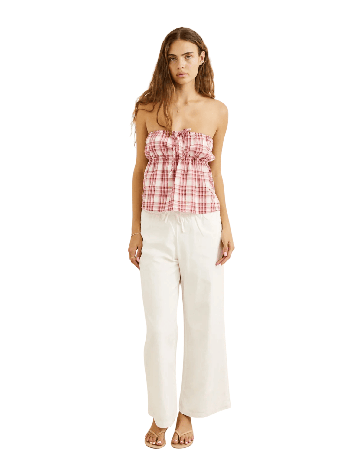 Rhythm Rhythm Annabelle Lace Trim Beach Pant - White