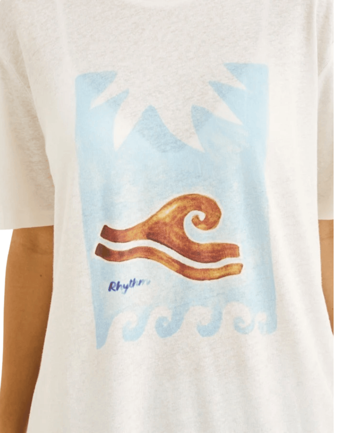 Rhythm Rhythm Ocean Wave Oversized T-Shirt - Vintage White