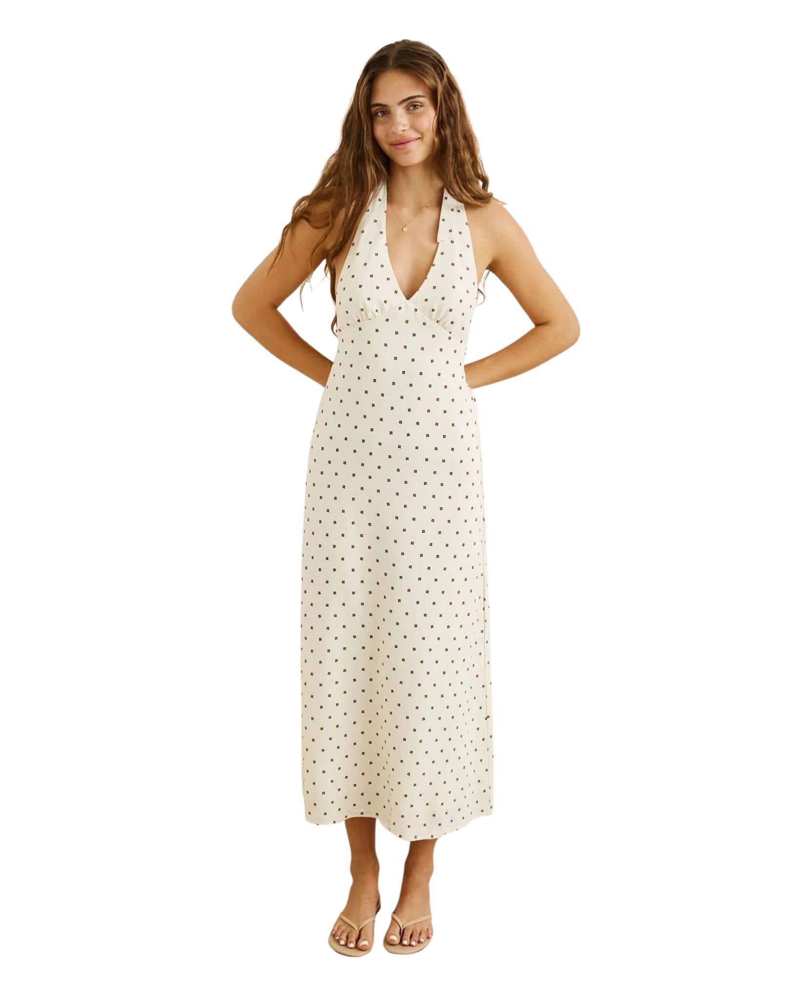 Rhythm Sandy Halter Neck Maxi Dress