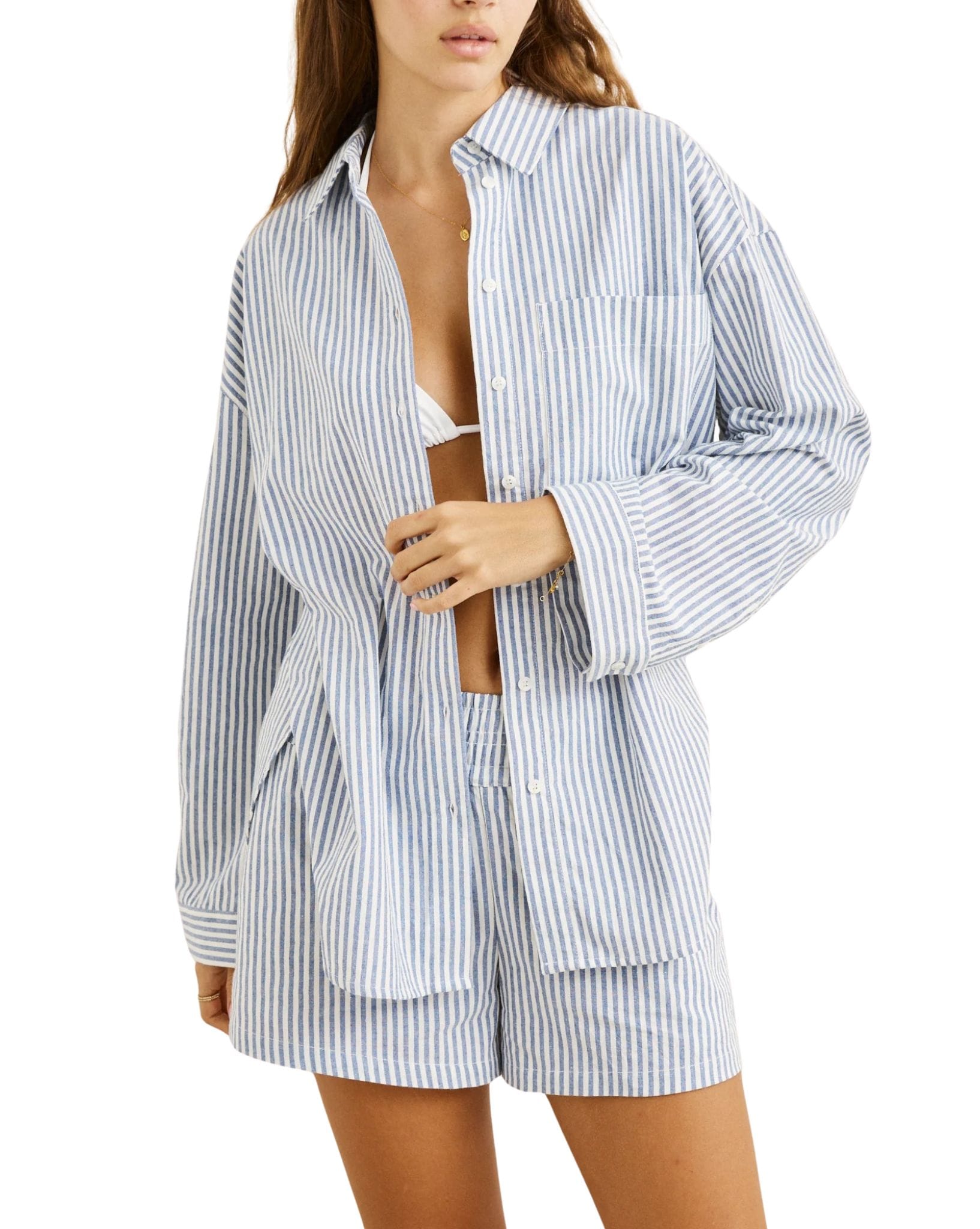 Rhythm Vista Stripe Oversized Shirt
