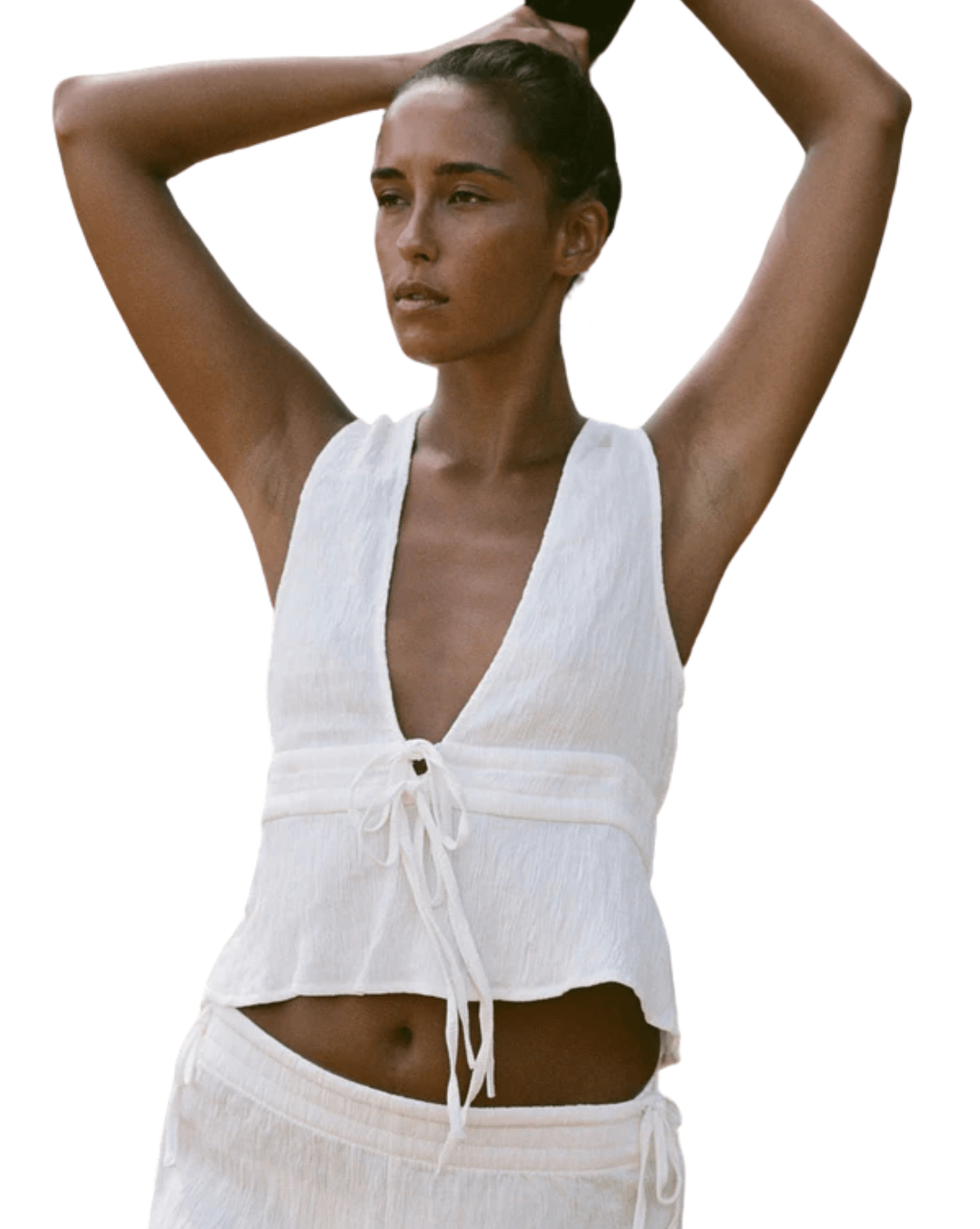Rhythm Womens Keiki Plunge Top - Cream