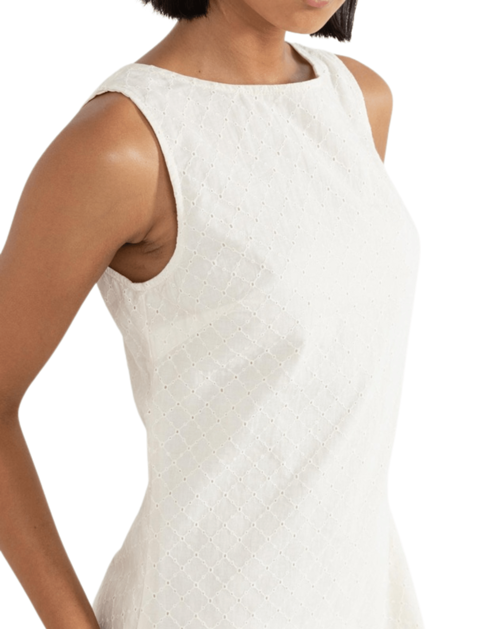 Rhythm Womens Porto Eyelet Mini Dress - Natural
