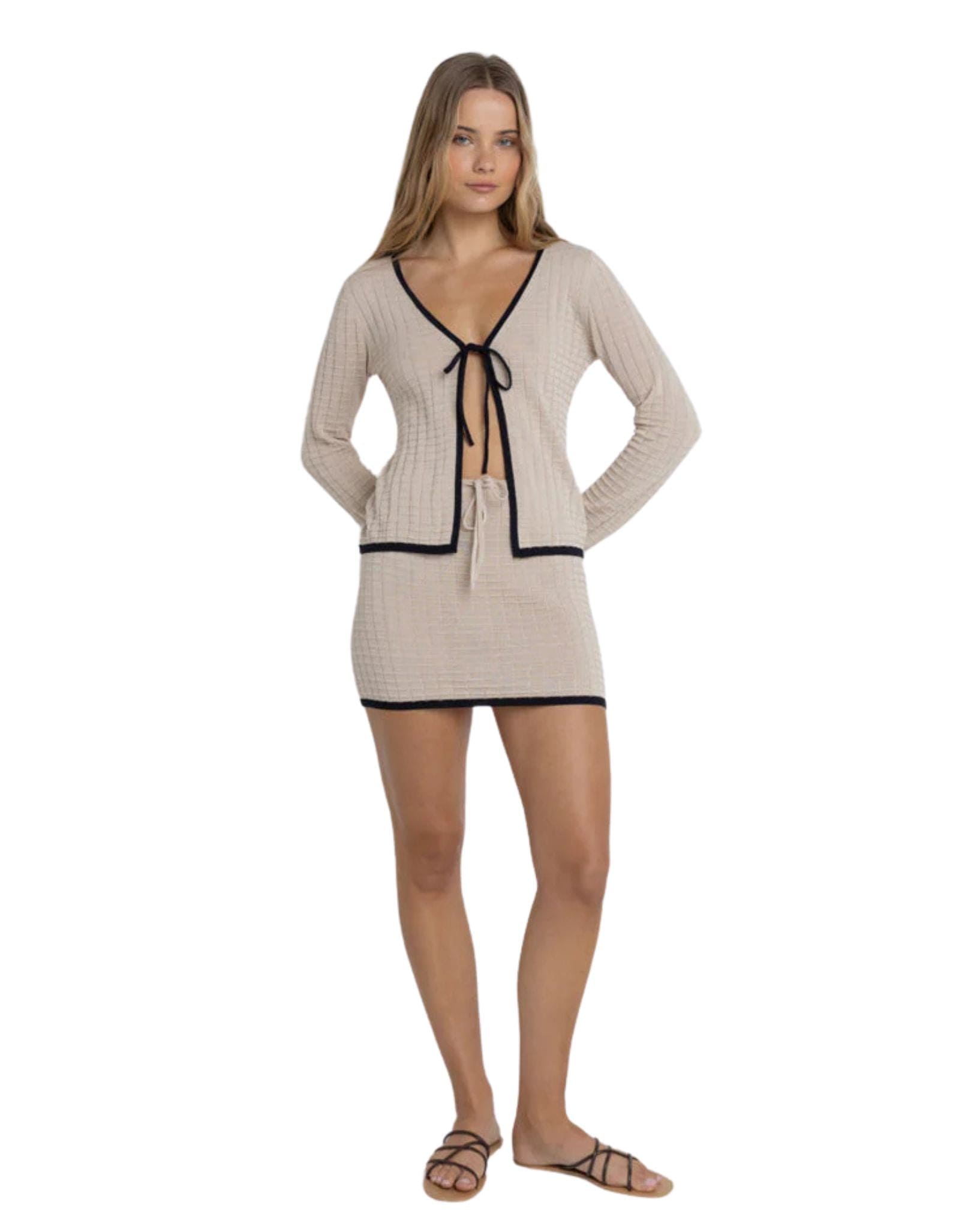 Rhythm Womens Seaside Knit Mini Skirt - Oat