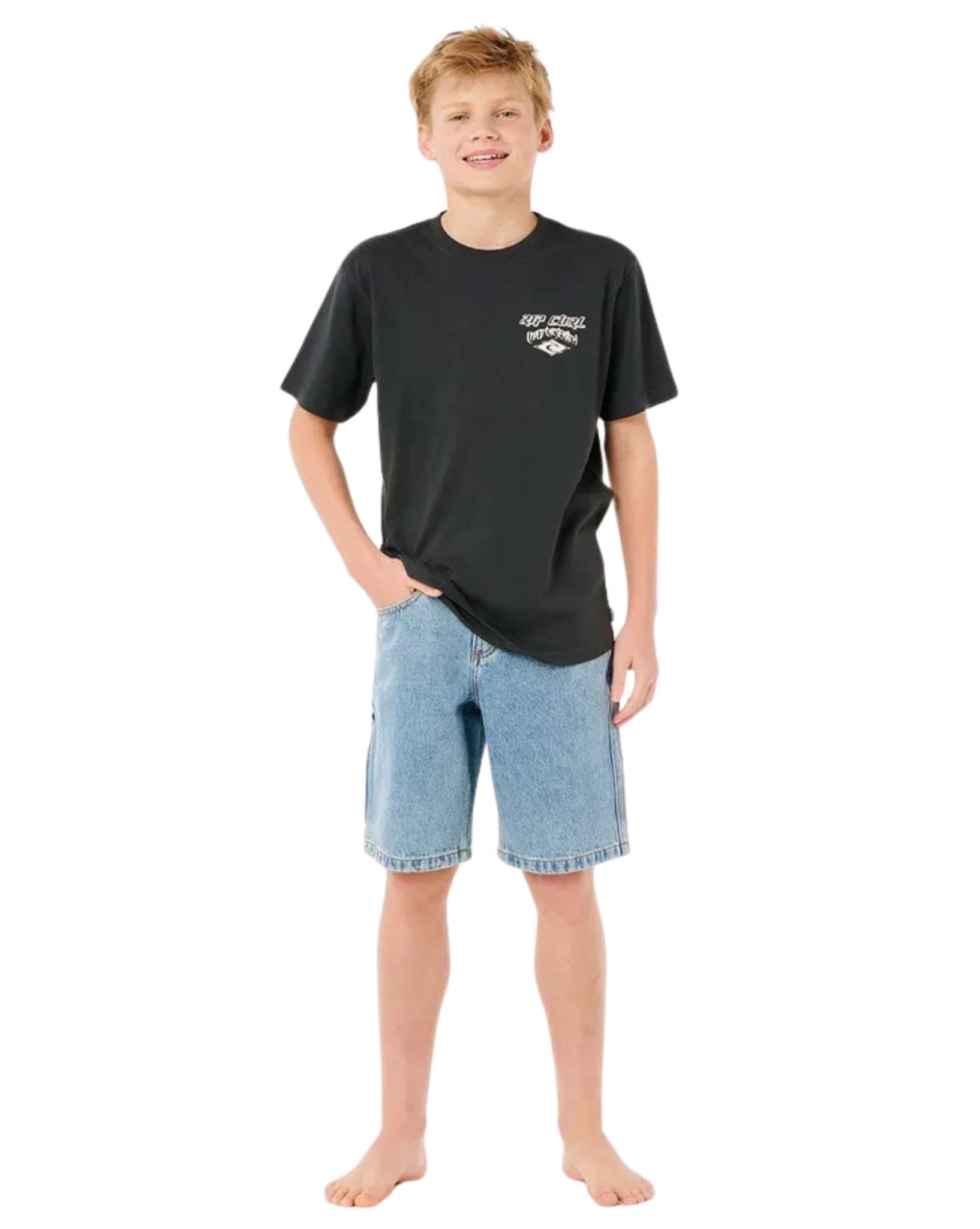 Ripcurl Boys Hyped Up Denim Walkshort - Washed Blue