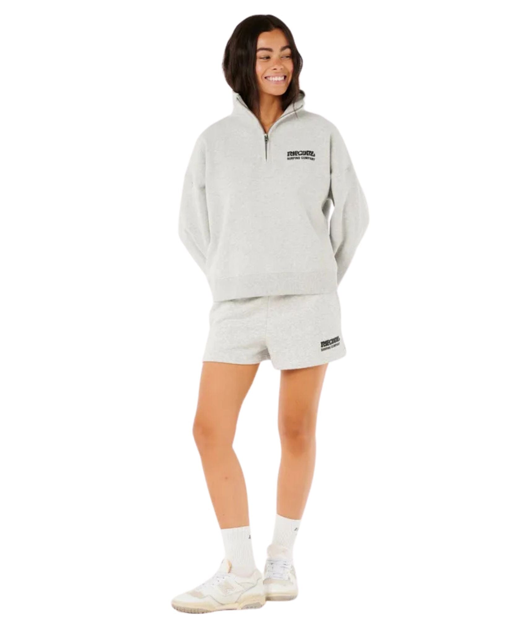 Ripcurl Womens Surf Puff 1/4 Zip - Grey Marle