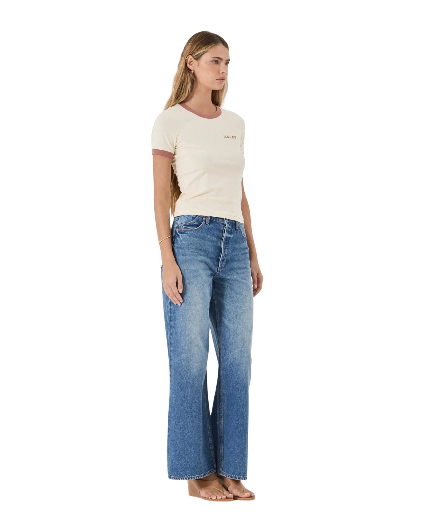 Rollas Classic Ringer Tee Petite Logo