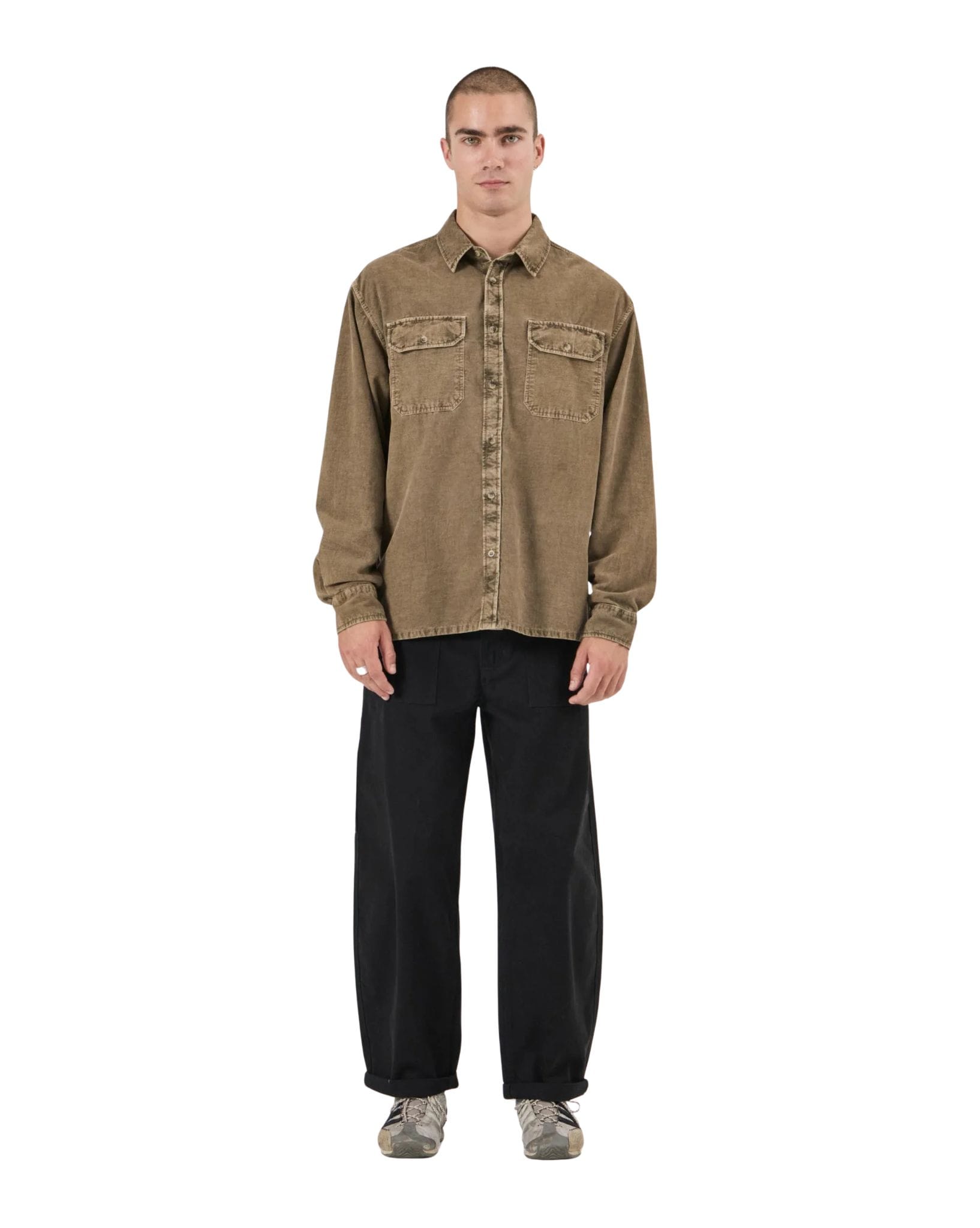 Rollas Grid Cord Ls Shirt