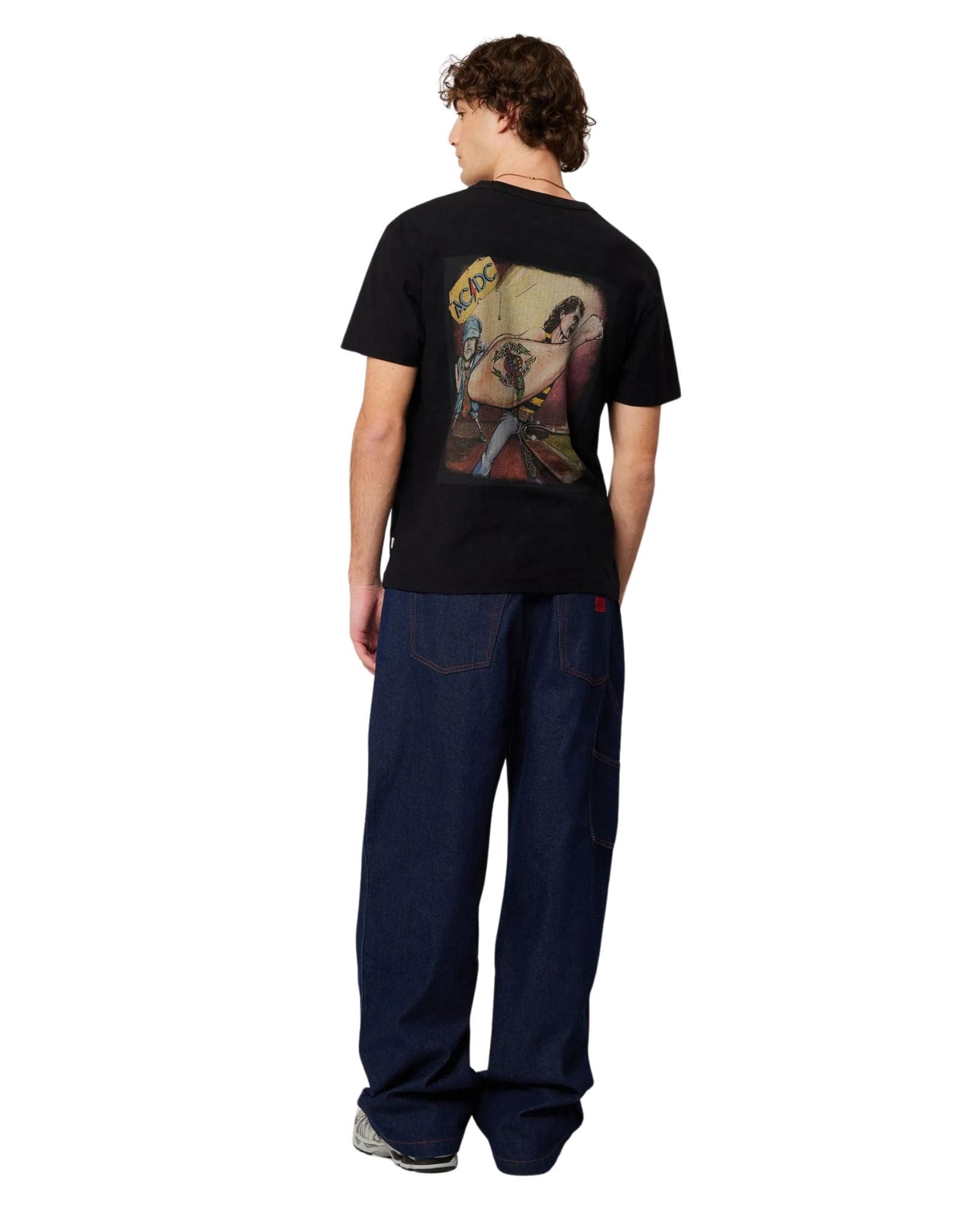 Rollas Mens Lightning Logo Tee - Black