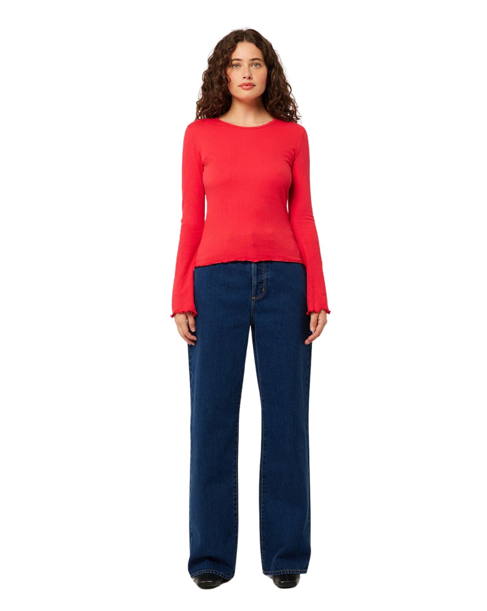 Rollas Womens Crinkle Longsleeve