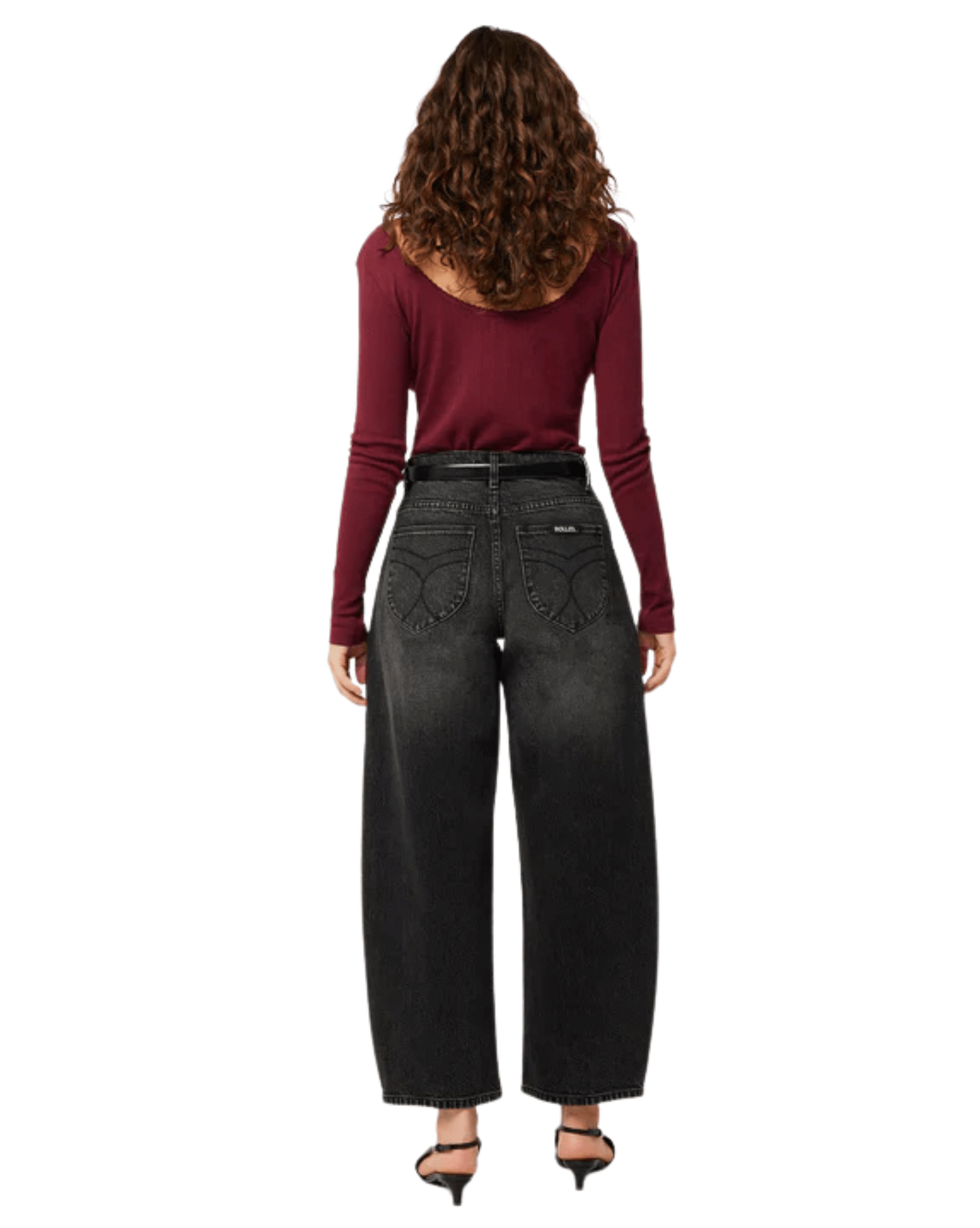 Rollas Womens Gigi Barrel Jeans - 80's Black