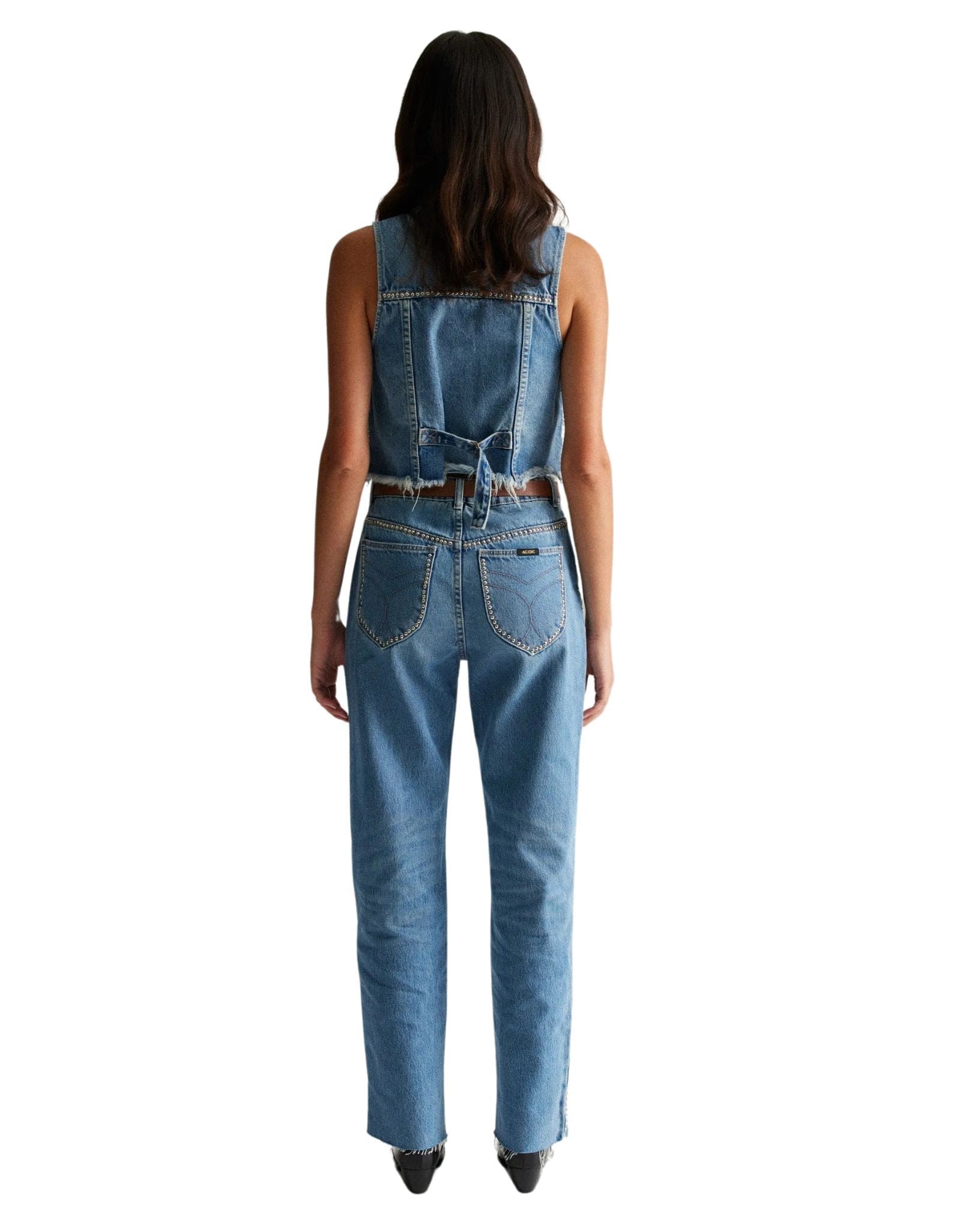 Rollas Womens Morgan Vest Stud - Vintage Blue
